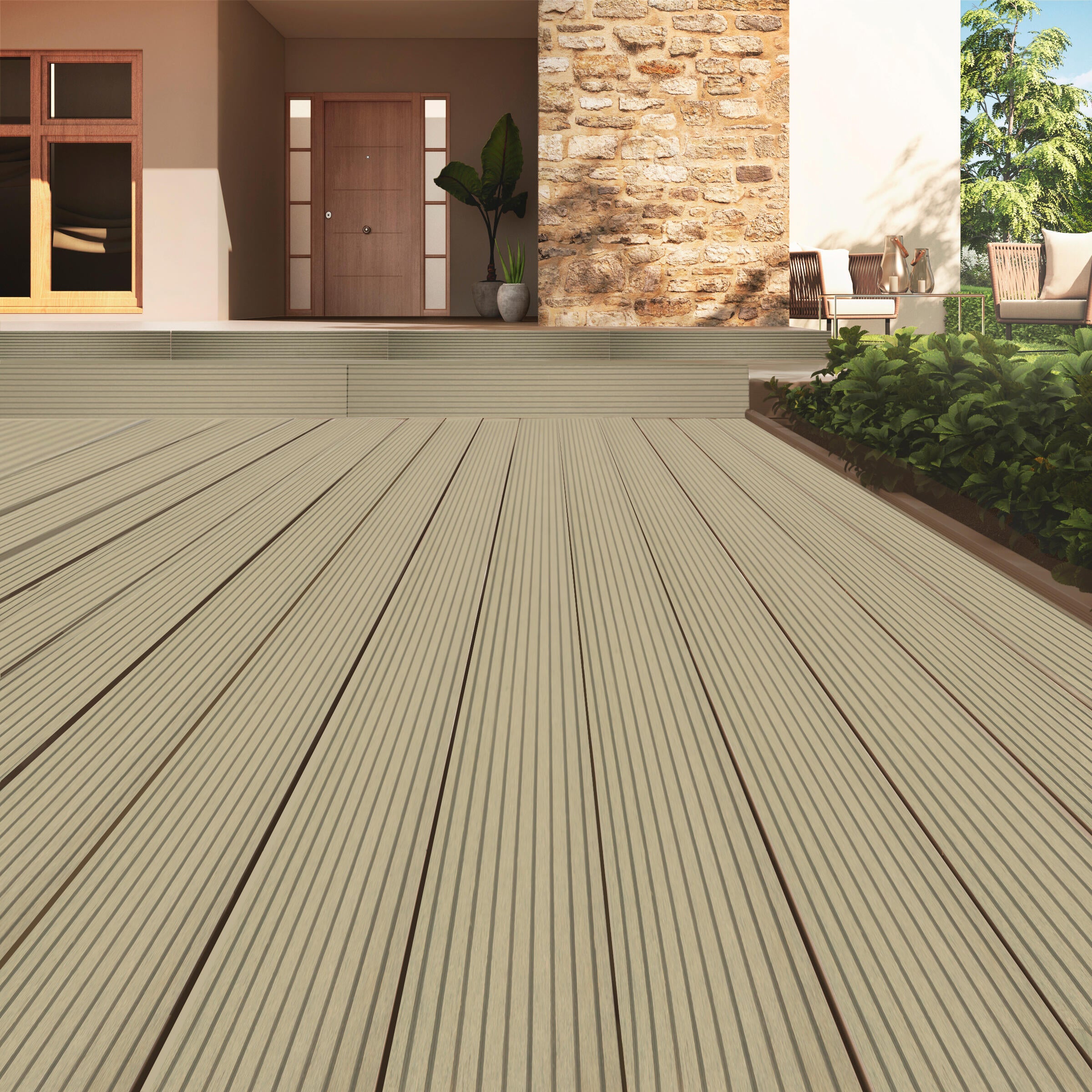 Lama de madera gris 14.5x220 cm y 22 mm de la marca DIOCO