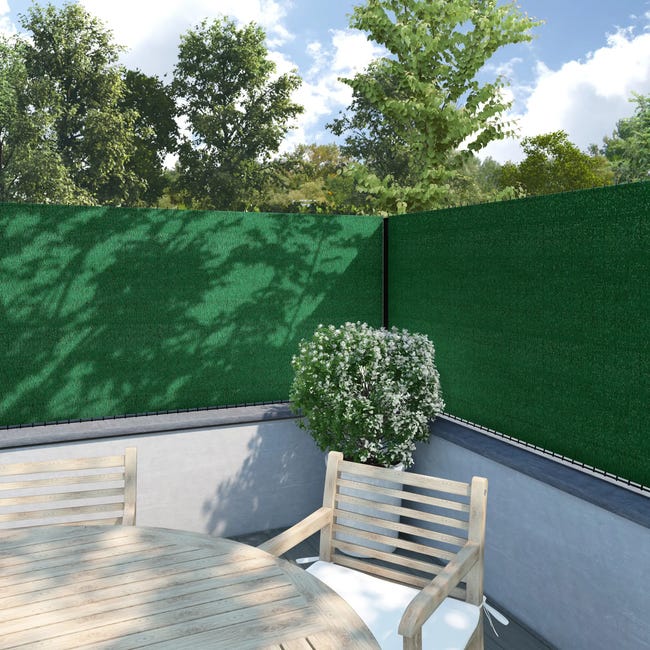 Malla de ocultación verde extra doble para terrazas, jardines