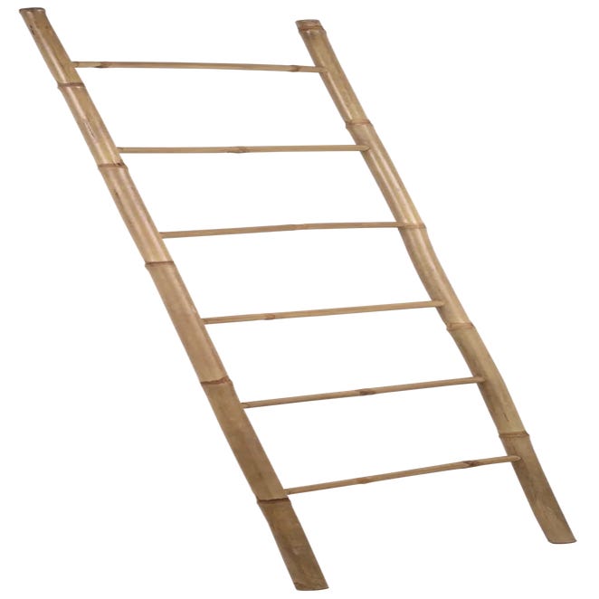 Escalera de bambú de 190 cm de altura y 50 cm de ancho — Cojines Para Jardin