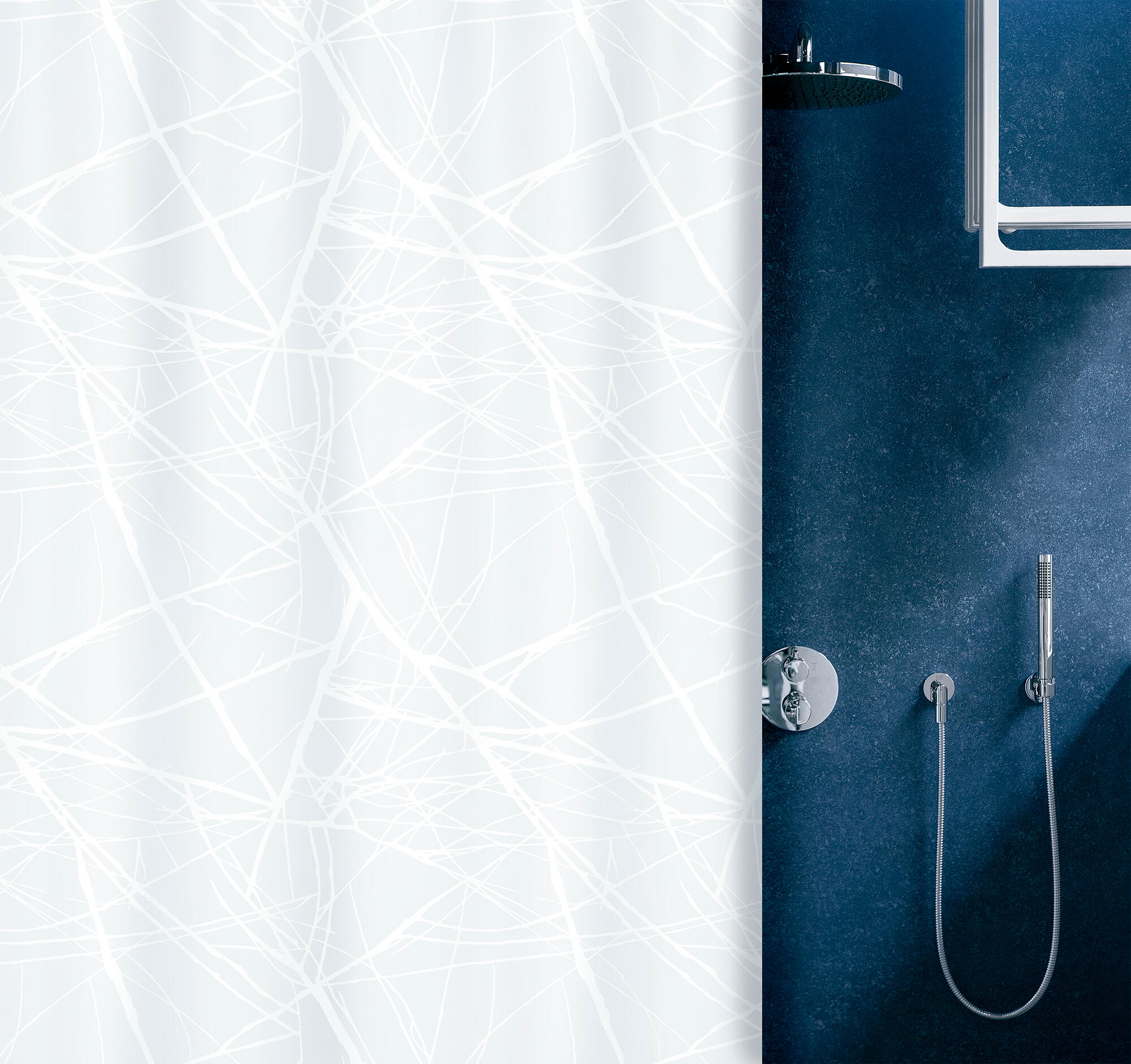 Cortina baño fores blanco poliéster 180x200 cm de la marca Sin marca