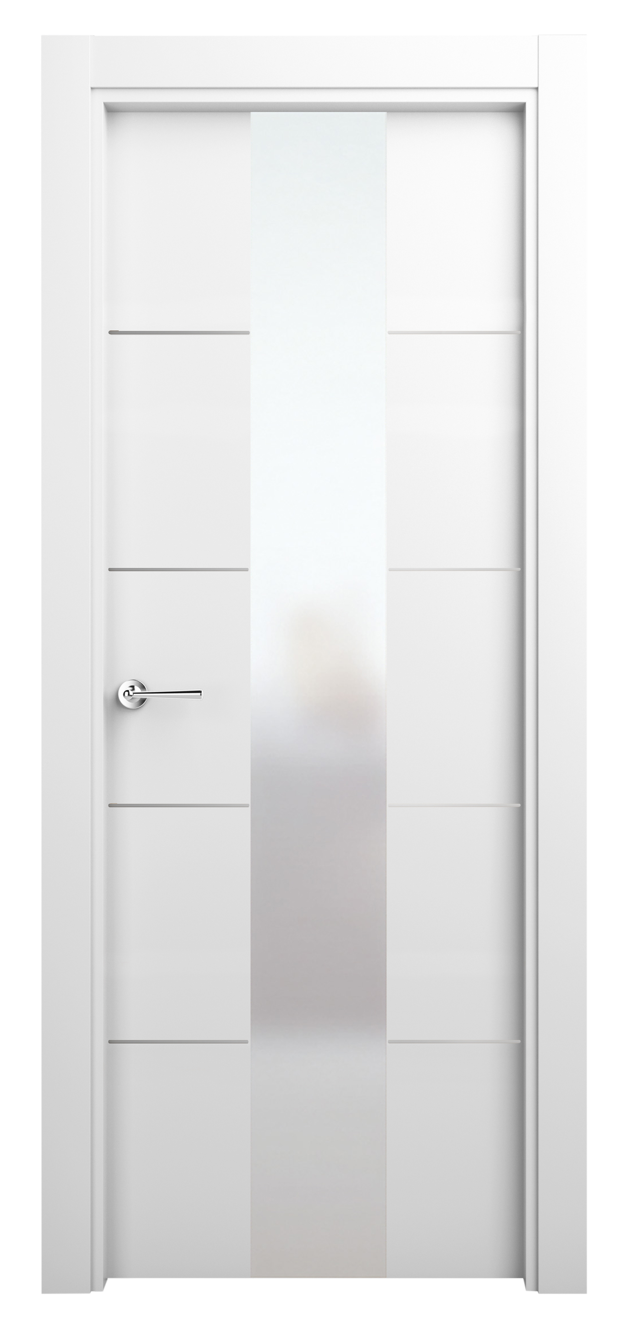 Puerta paris premium blanco apertura derecha con cristal 9x82.5cm de la marca CASTALLA