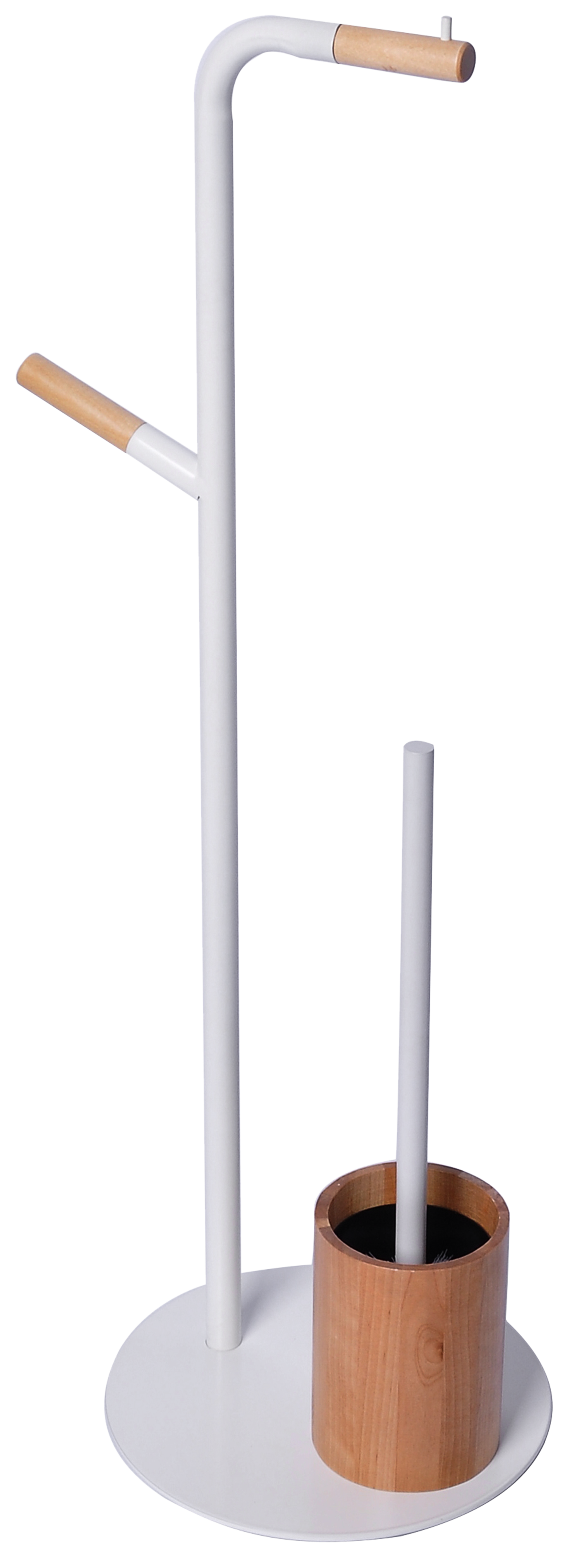 Escobillero y portarrollo scandi blanco brillante 24x76.16 cm