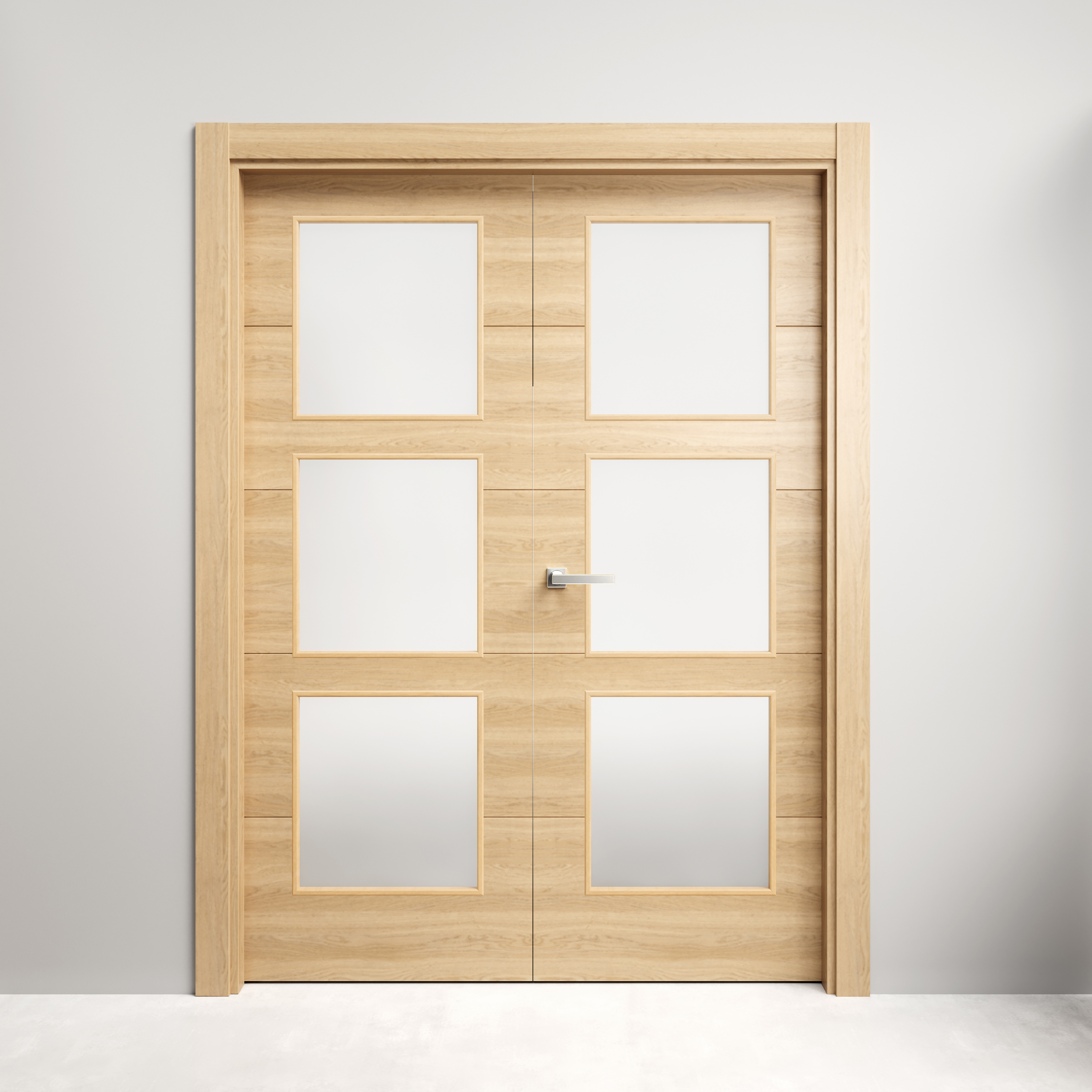 Puerta individual con marco berna roble miel line roble derecha con cristal de 1