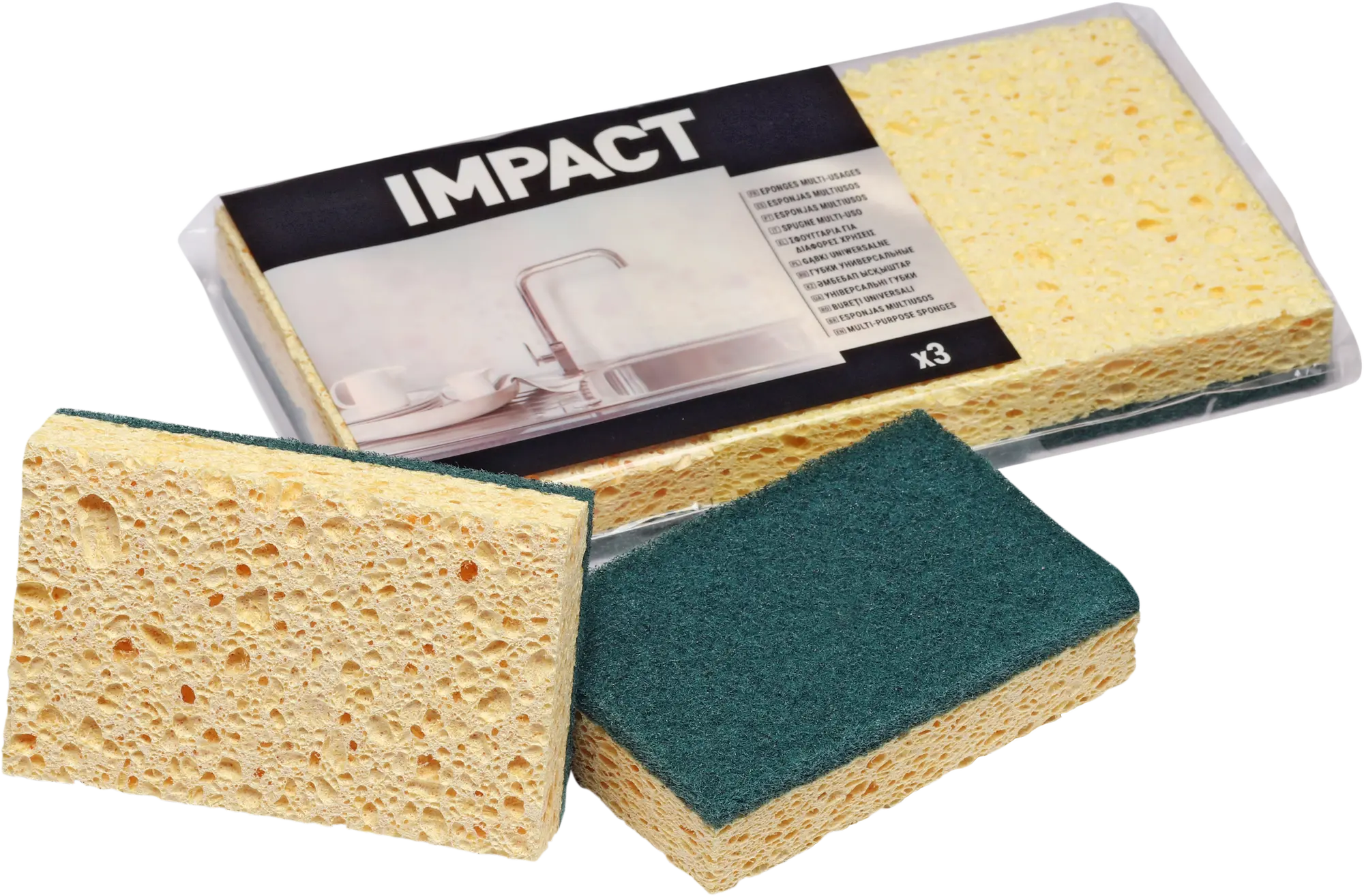 Pack 3 esponjas abrasivas impact
