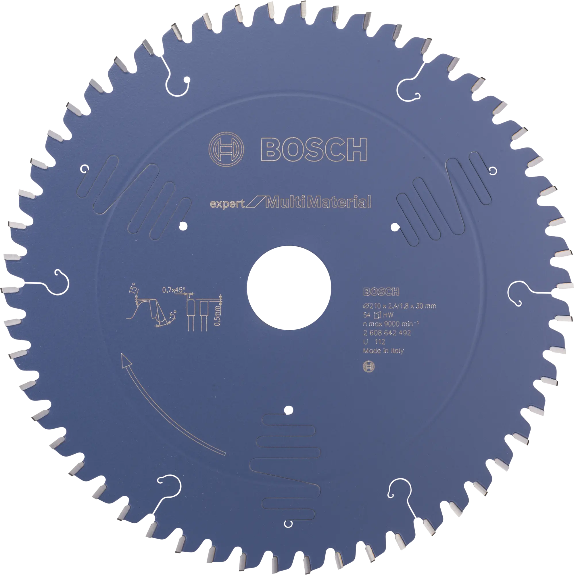 Disco de sierra circular bosch expert multimaterial, 210 x 30 y 54 dientes