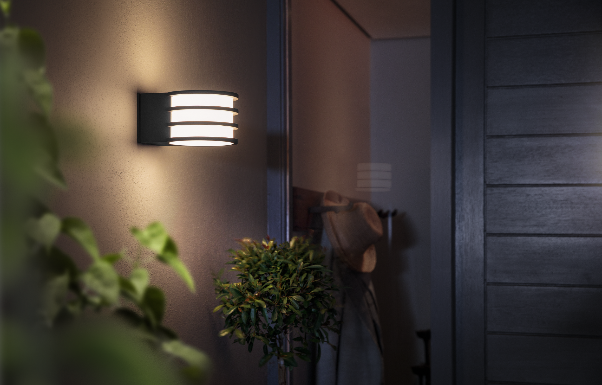 Aplique de exterior led philips hue inteligente lucca antracita