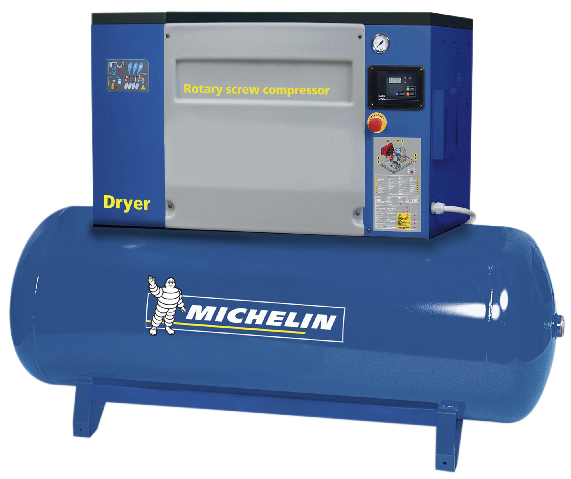 Compresor de tornillo michelin ca-rsxd5,5/300 de 5.5 cv y 300l de depósito