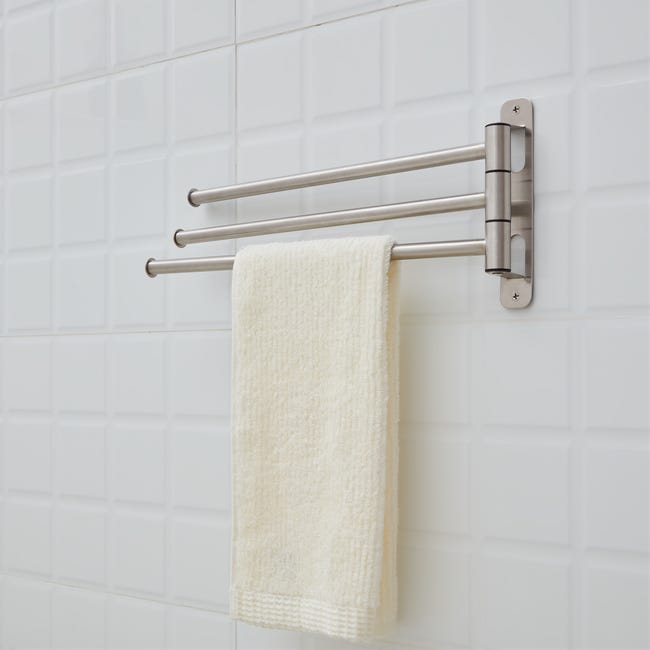  LBSY Toallero de baño sin taladro, fácil de instalar con barra  de toalla de mano autoadhesiva : Herramientas y Mejoras del Hogar