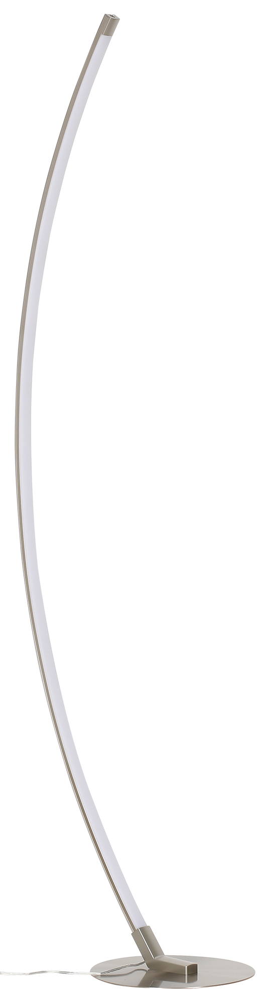 Lámpara de pie led bella curvo acero 10.8w blanco cálido 150 cm alto