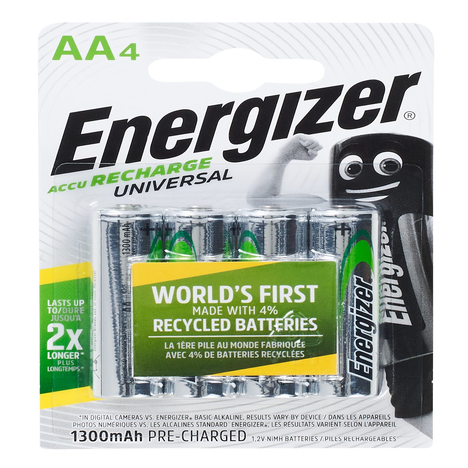 Energizer - Pile rechargeable AA HR6 1300 mAh 1.2 V - Piles