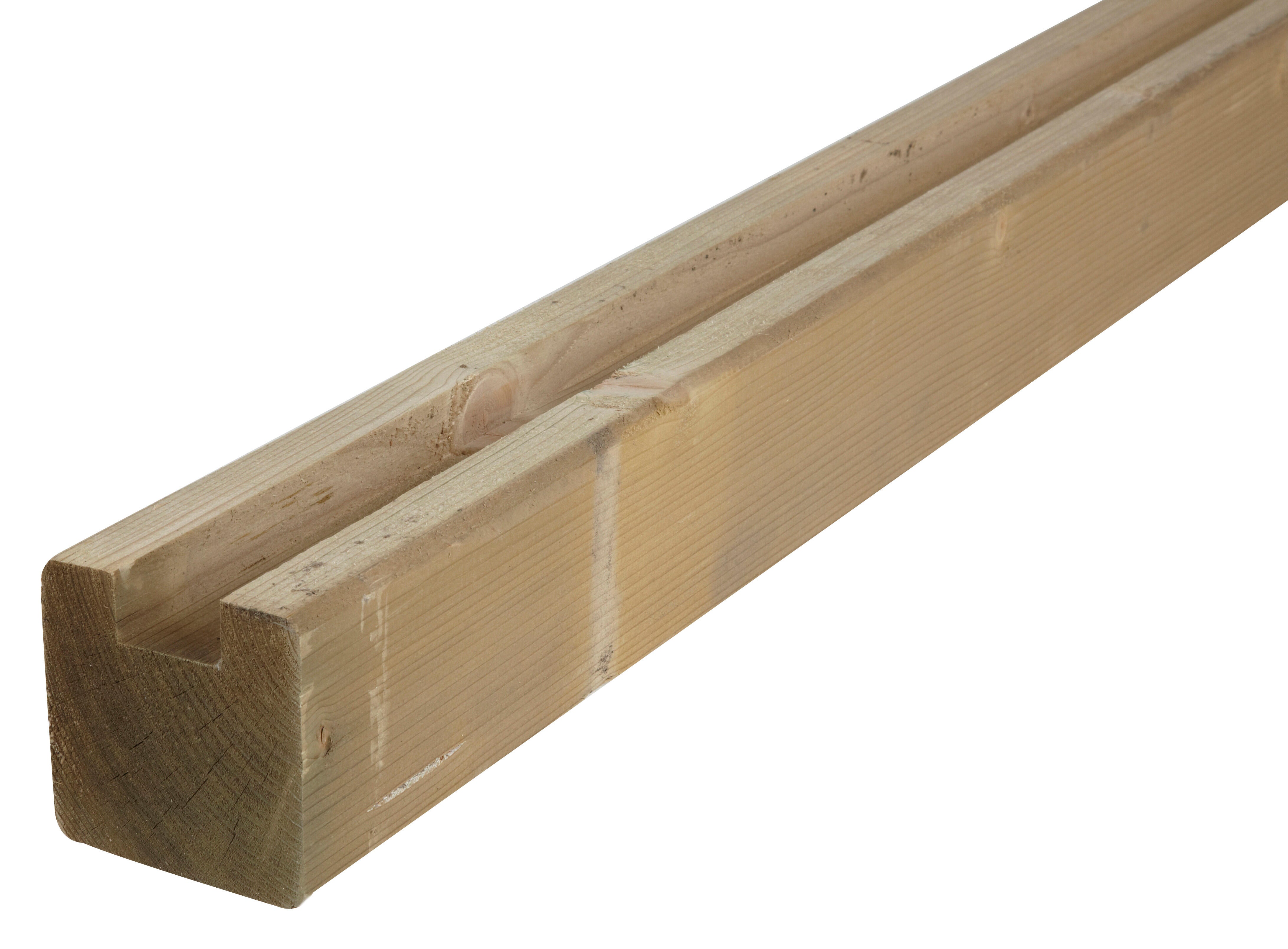 Poste en u de madera para panel modulable de 9 x 9 x 240 cm y 28 mm