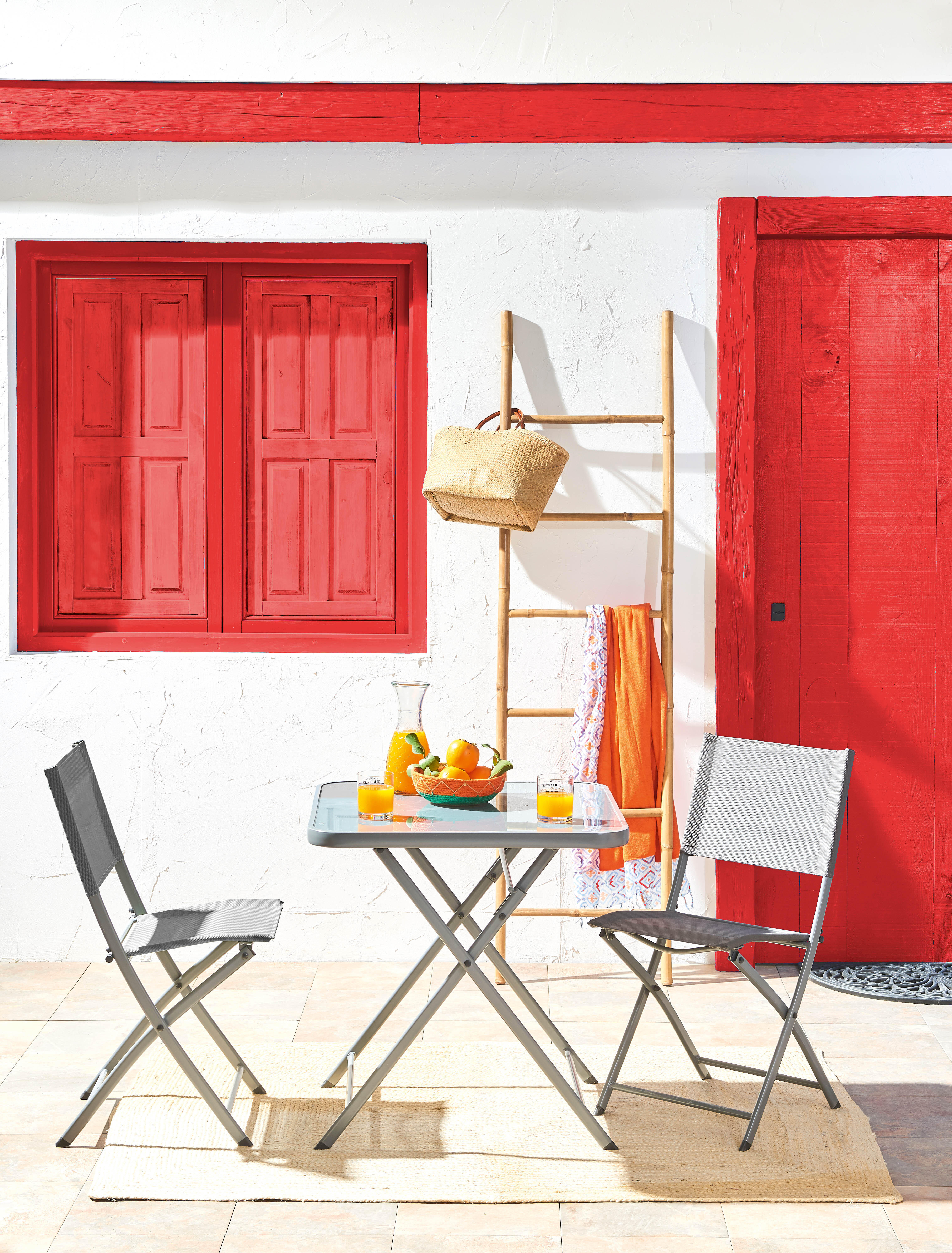 Conjunto de muebles de terraza emys de acero antracita para 2 comensales de la marca NATERIAL