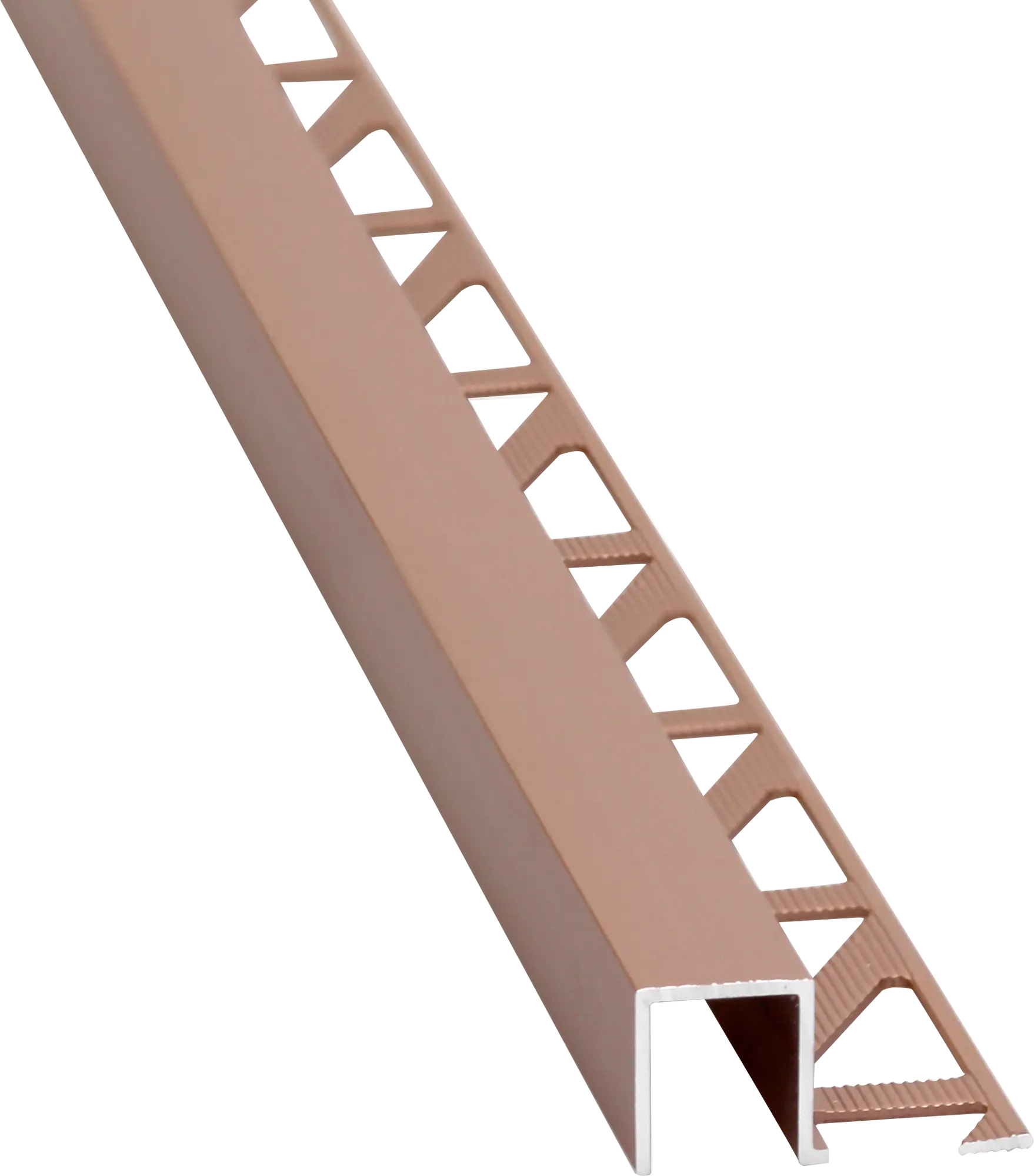 Perfil de ángulo externo de aluminio 1.2x250 cm cobre mate