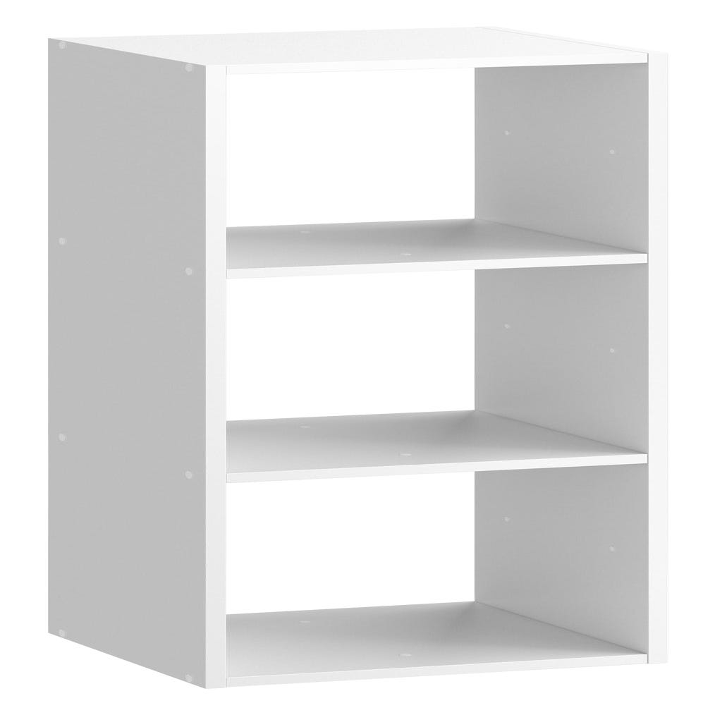 Giantex Estantería de 3 cubos color blanco – Estantería abierta de 3  niveles blanca moderna con estantes ajustables, dispositivo antivuelco