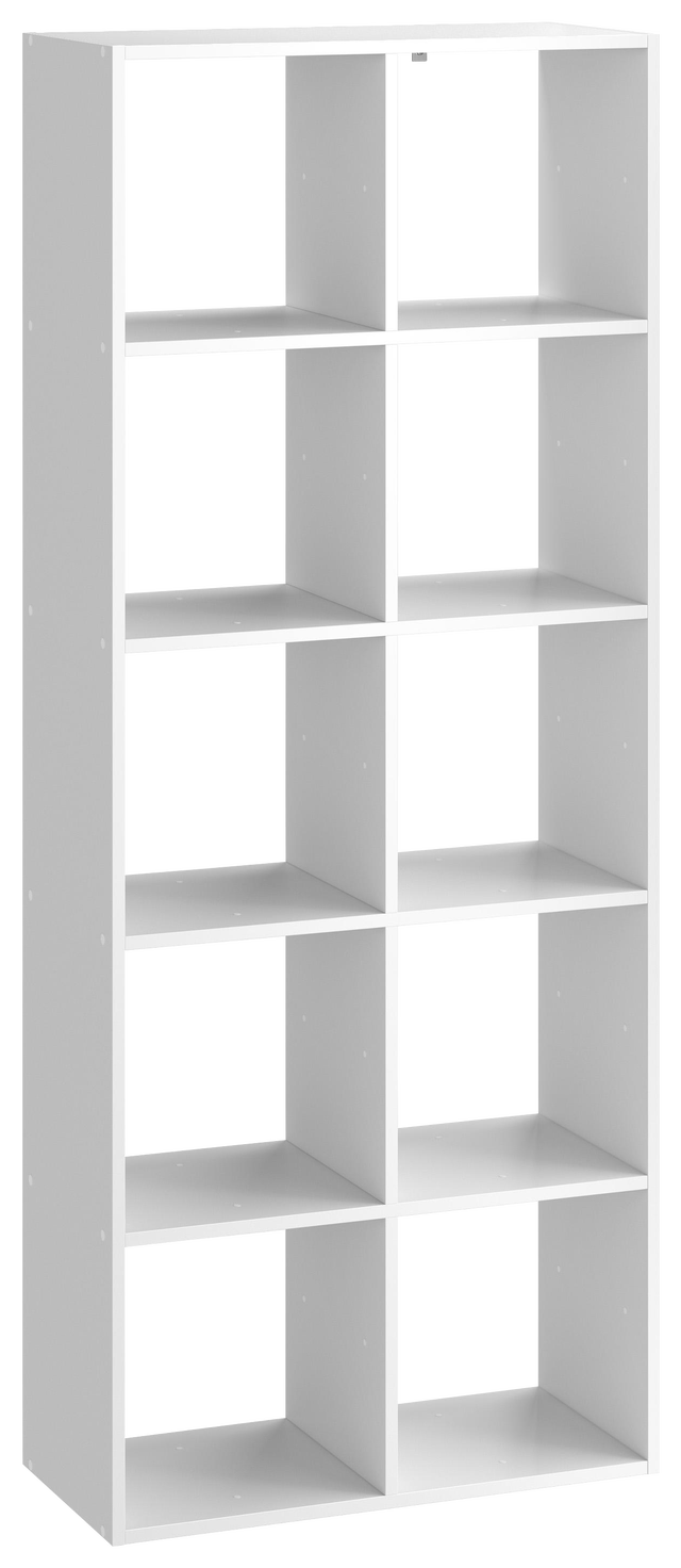 WOLTU-Estantería blanca con 3 cajones, 6 compartimentos, Cubo de  almacenamiento, organizador de pie para dormitorio, sala de estar y estudio