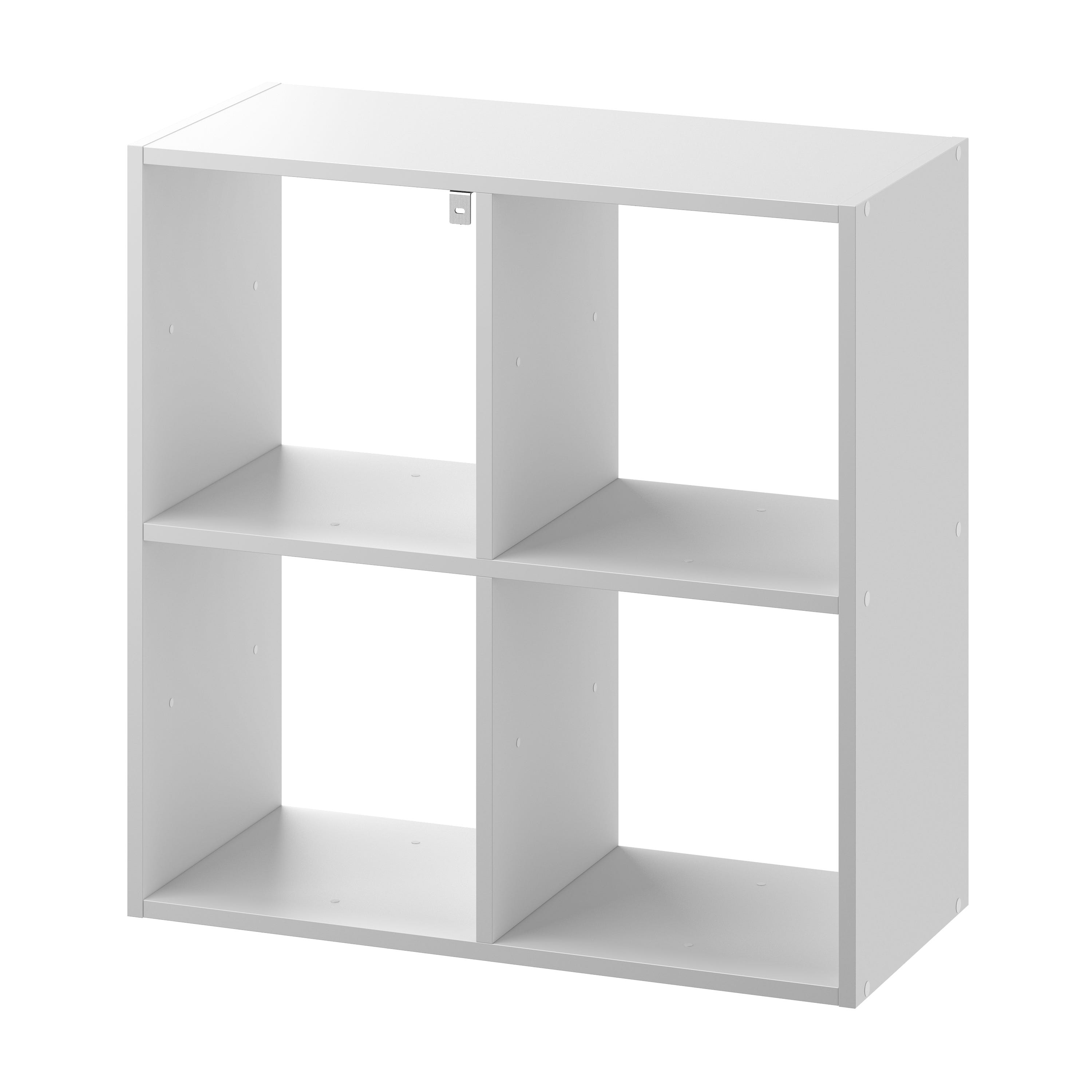 VECELO Estantería pequeña de 3 niveles, estantería de 4 cubos con estantes  de diferencia de altura para la mayoría de los libros, unidad moderna de