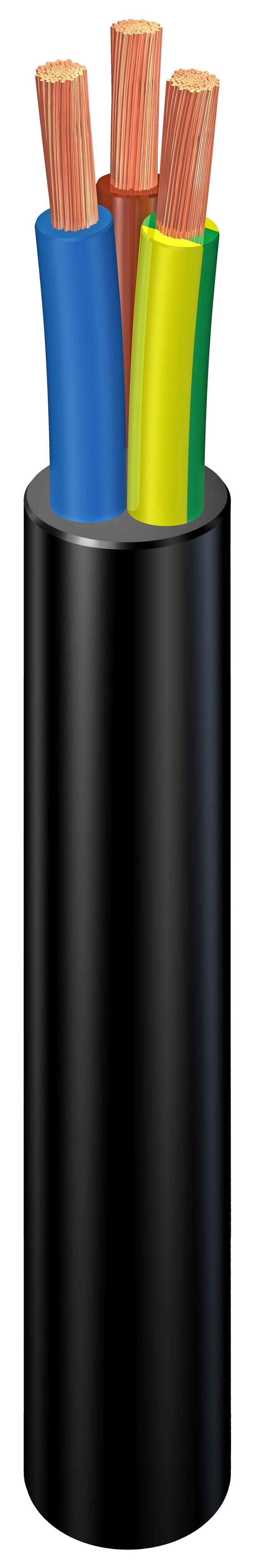 Cable eléctrico rvk 3 hilos de 4 mm2, 100 m, color negro