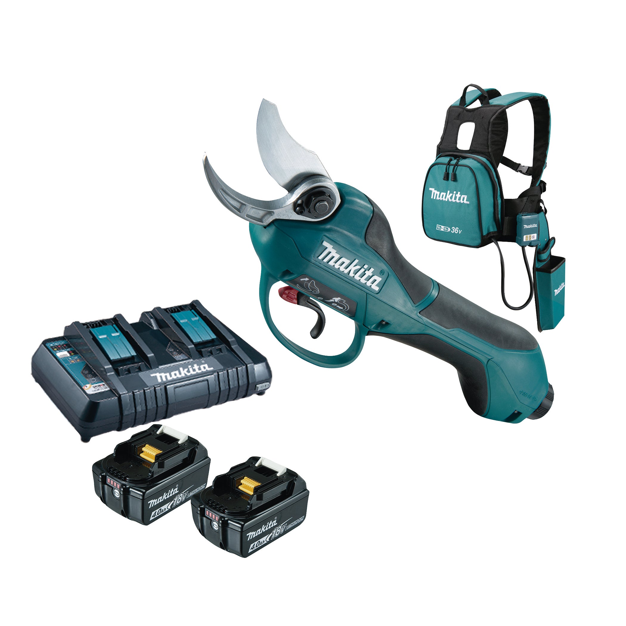 Tijera de poda makita dup361pm2 de 36v y 4 ah de la marca Makita