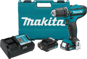 Sonrisa Destello en Taladro atornillador Makita DF331DSAE 10.8 V con 2 baterías de 2Ah +  maletín | Leroy Merlin