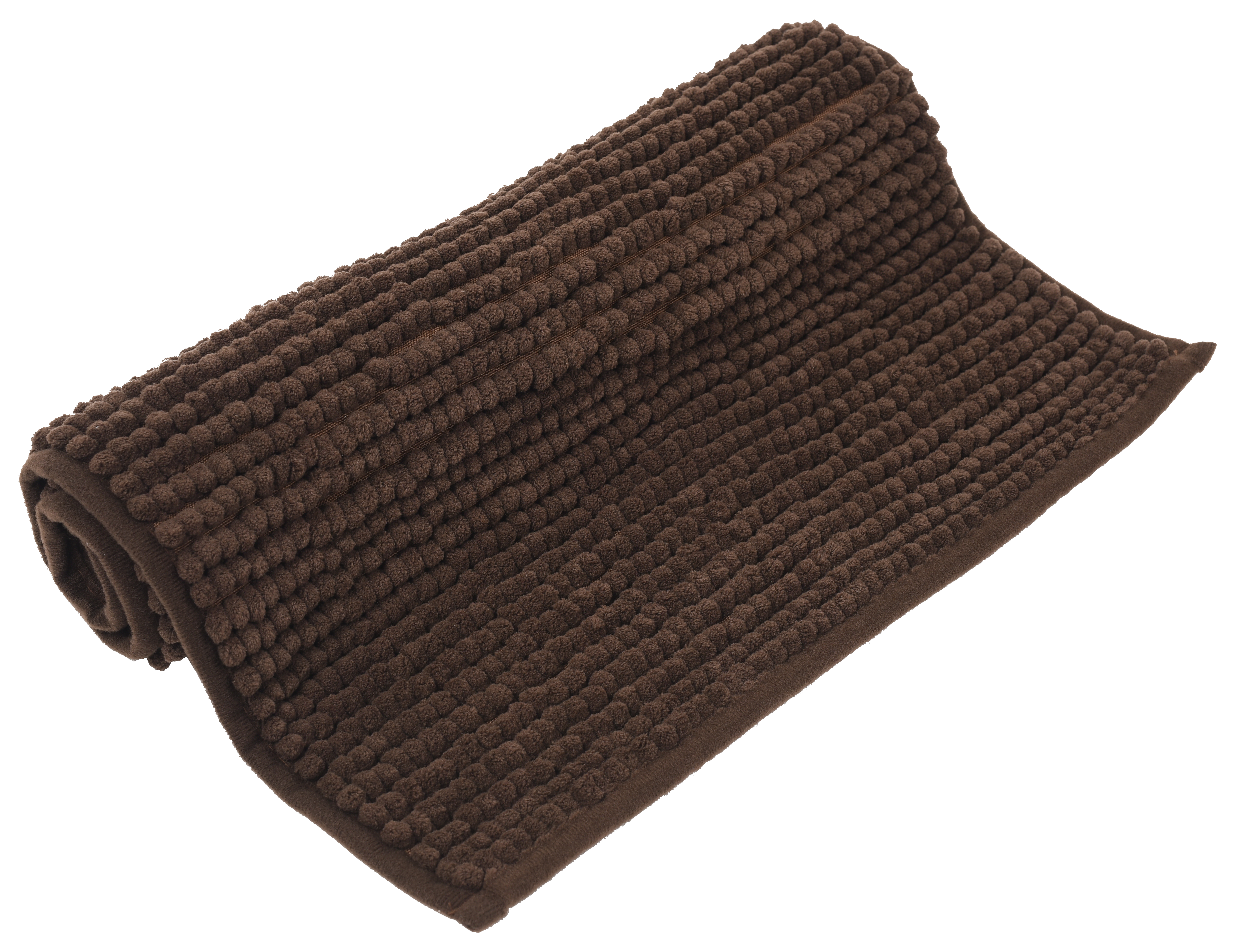 Alfombra de baño rectangular chenille 60x40 cm marrón