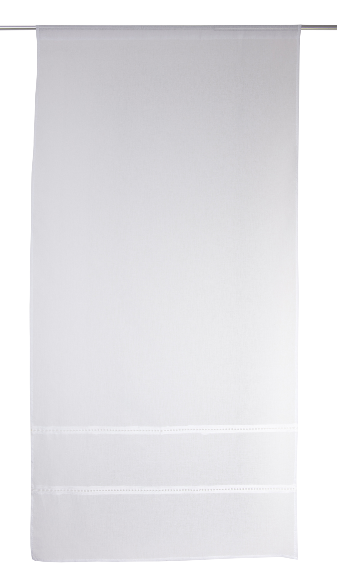 Visillo tendina pasabarras gina liso blanco de 80x160cm