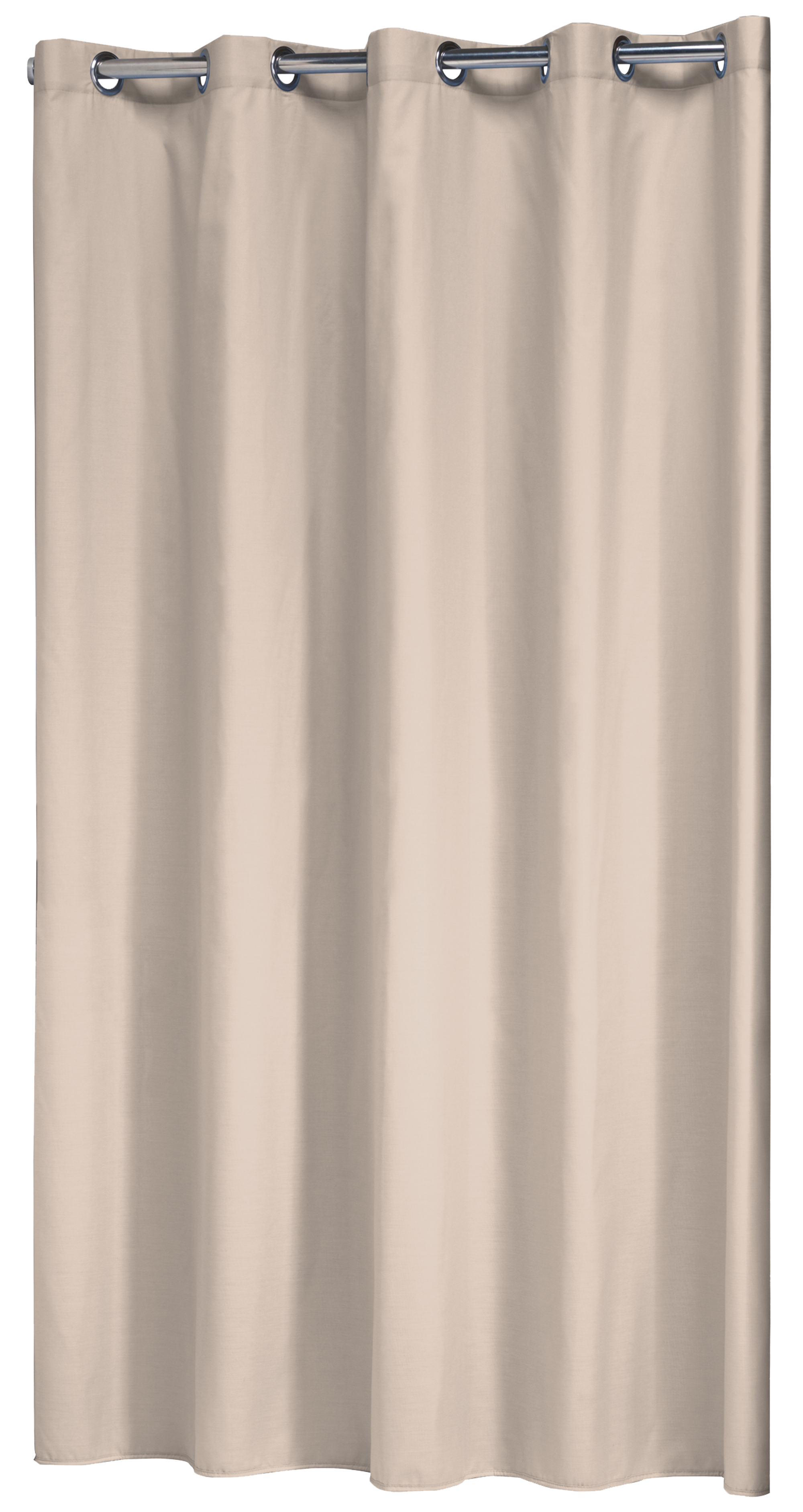 Cortina de baño coloris beige algodón+poliéster 180x200 cm