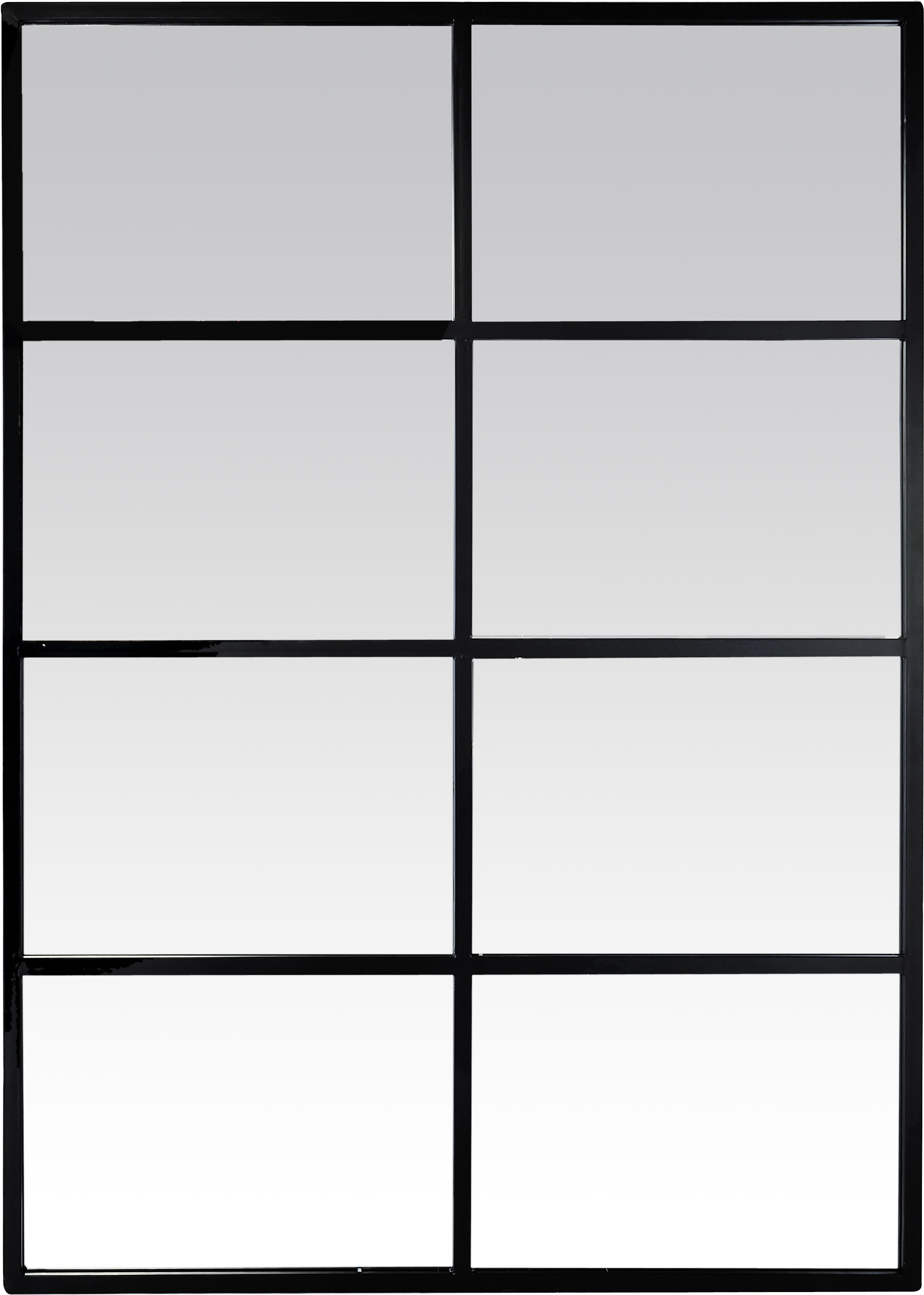Espejo enmarcado rectangular ventana 8 vues negro 100 x 140 cm