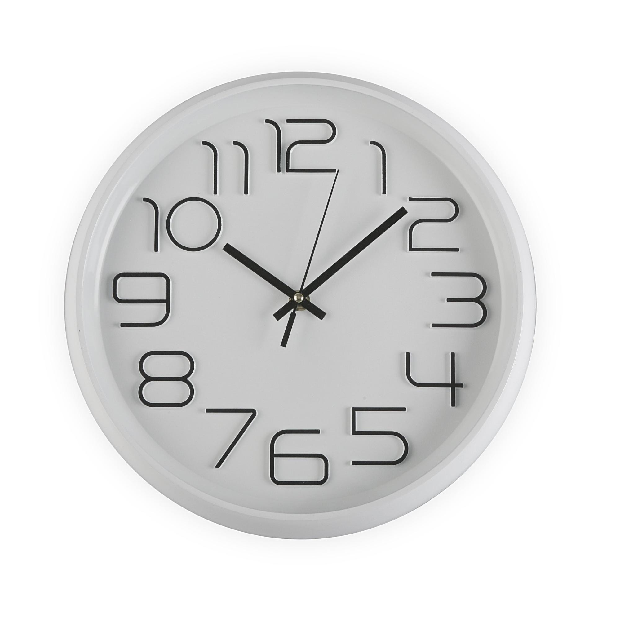 Reloj de cocina a pared redondo blanco QUO de 30 cm