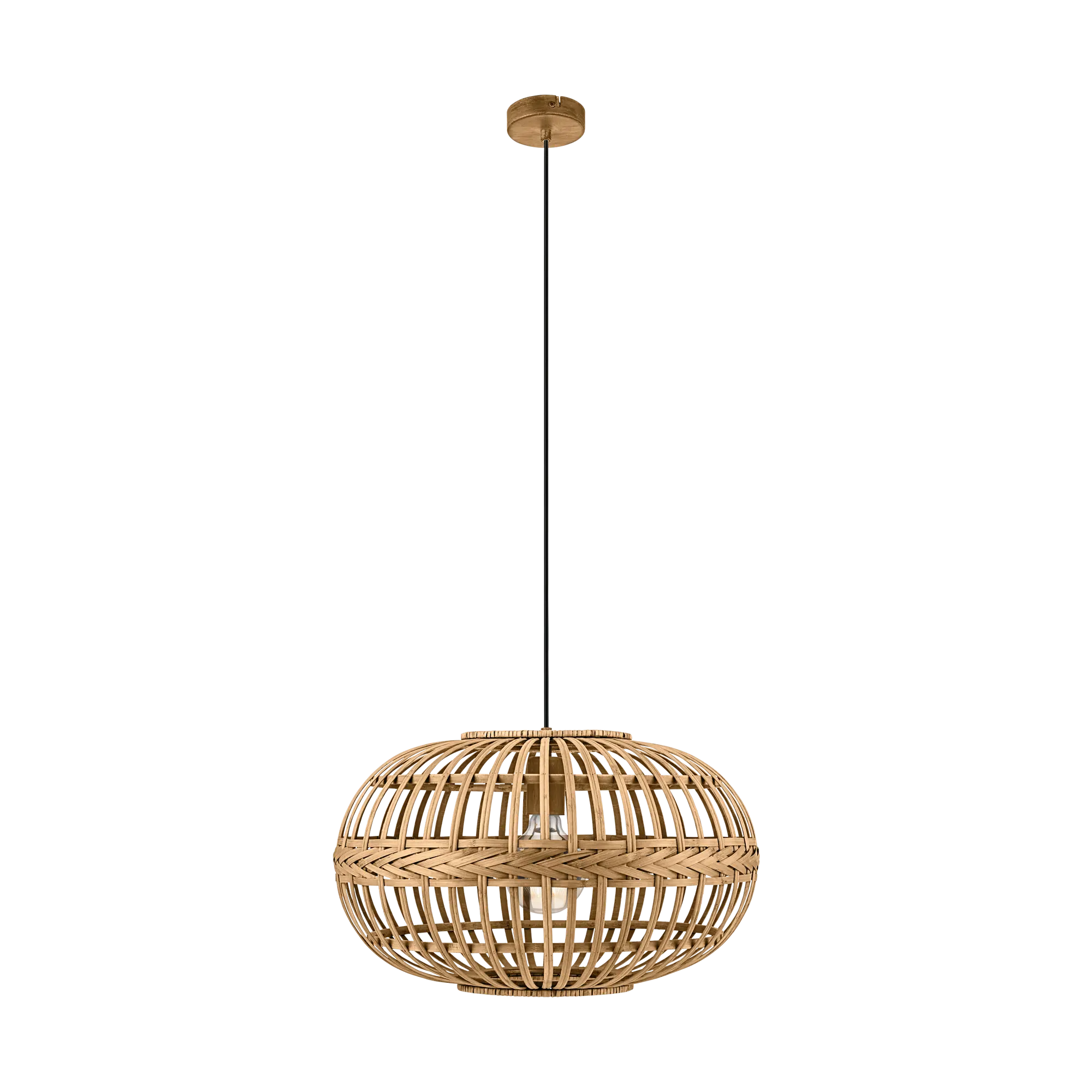 Lámpara de techo de colgar amsfield bambú 1 luz e27 38 cm