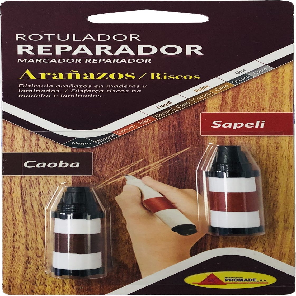 Rotulador + cera para madera reparador de arañazos y desperfectos (SAPELLY)  : : Bricolaje y herramientas
