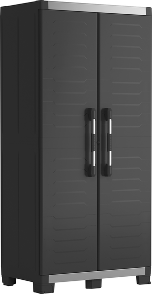 Armario alto baldas de resina Pro XL 89x188x54 cm color negro 2 puertas |