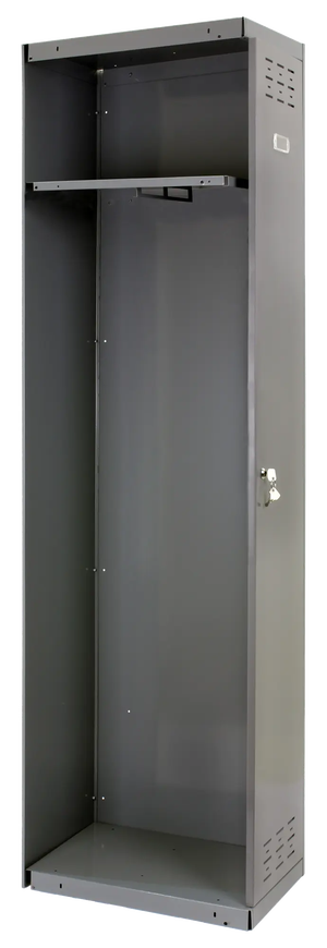 Armario escobero de acero 40x180x40 cm color gris 1 puerta