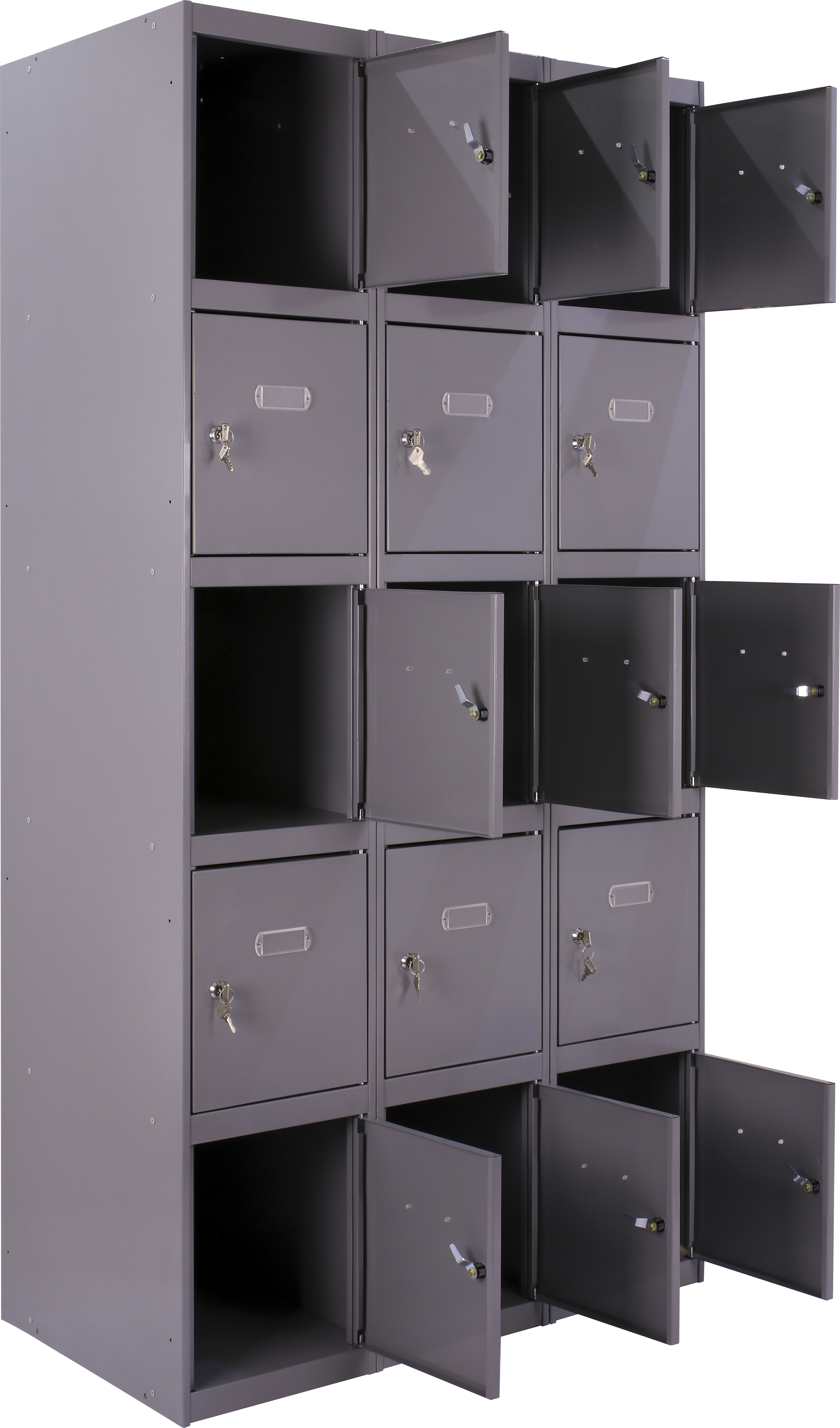 Casillero de acero 5x3, 180x90x50 cm montado color gris 15 puertas