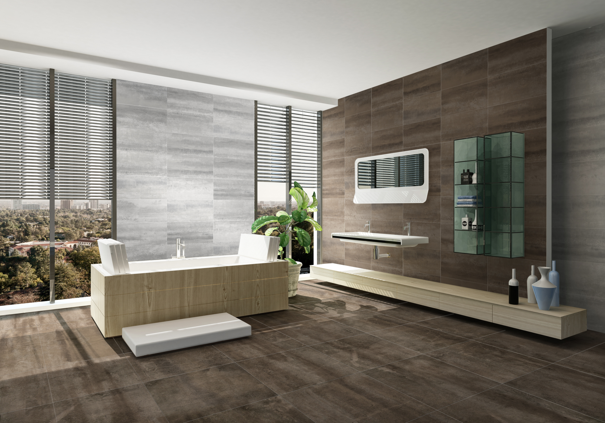 Suelo/azulejo porcelánico ng sinergy efecto metal gris 30x60 cm c1 de la marca NOVAGAMMA