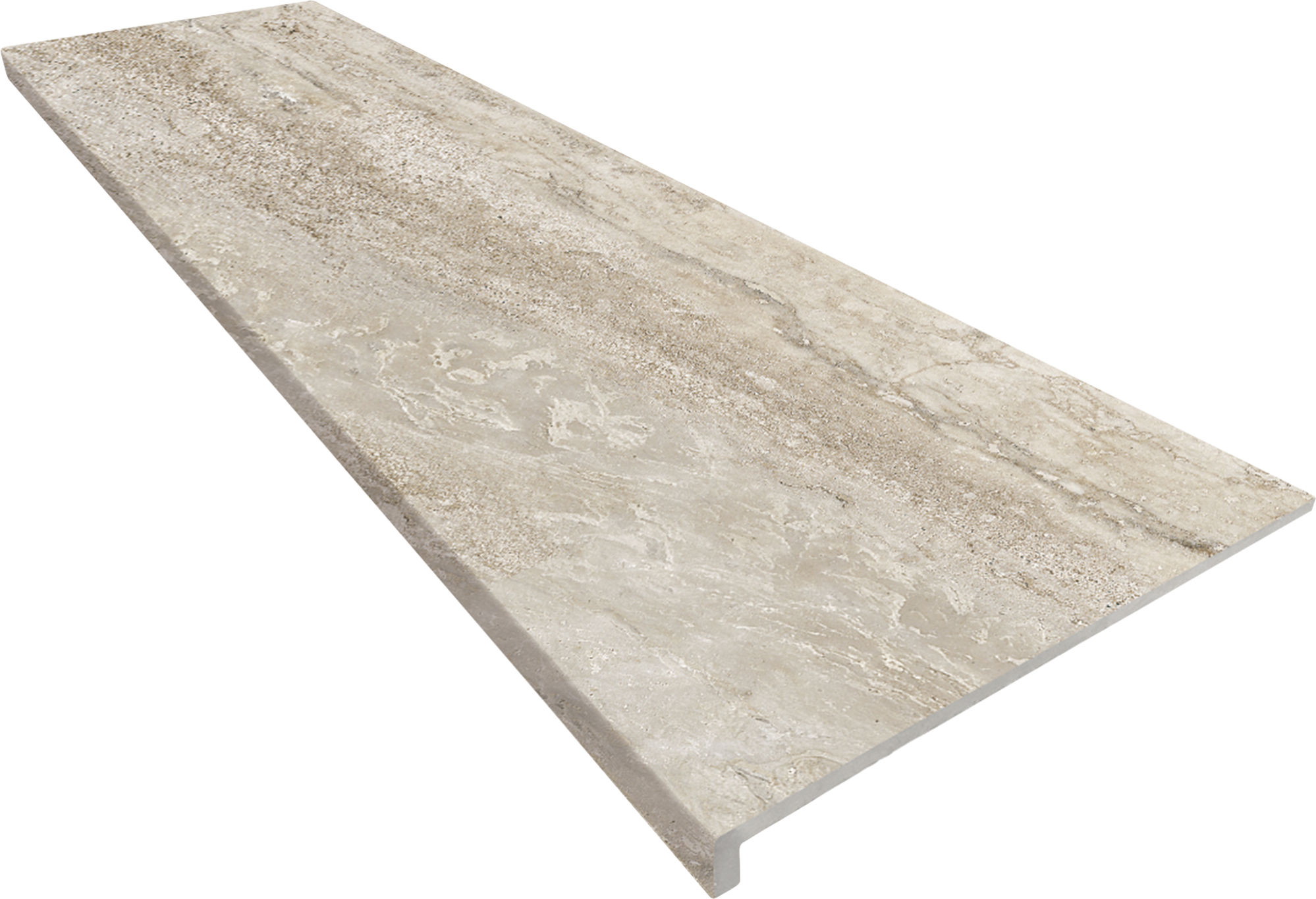 Baldosa contrahuella de escalera cerámico travertino de 12033 marrón de la marca EXAGRES Baldosa contrahuella de escalera cerámico travertino de 12033 marrón de la marca EXAGRES