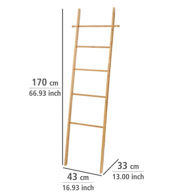 Toallero en escalera Bambú marrón mate 50x190 cm