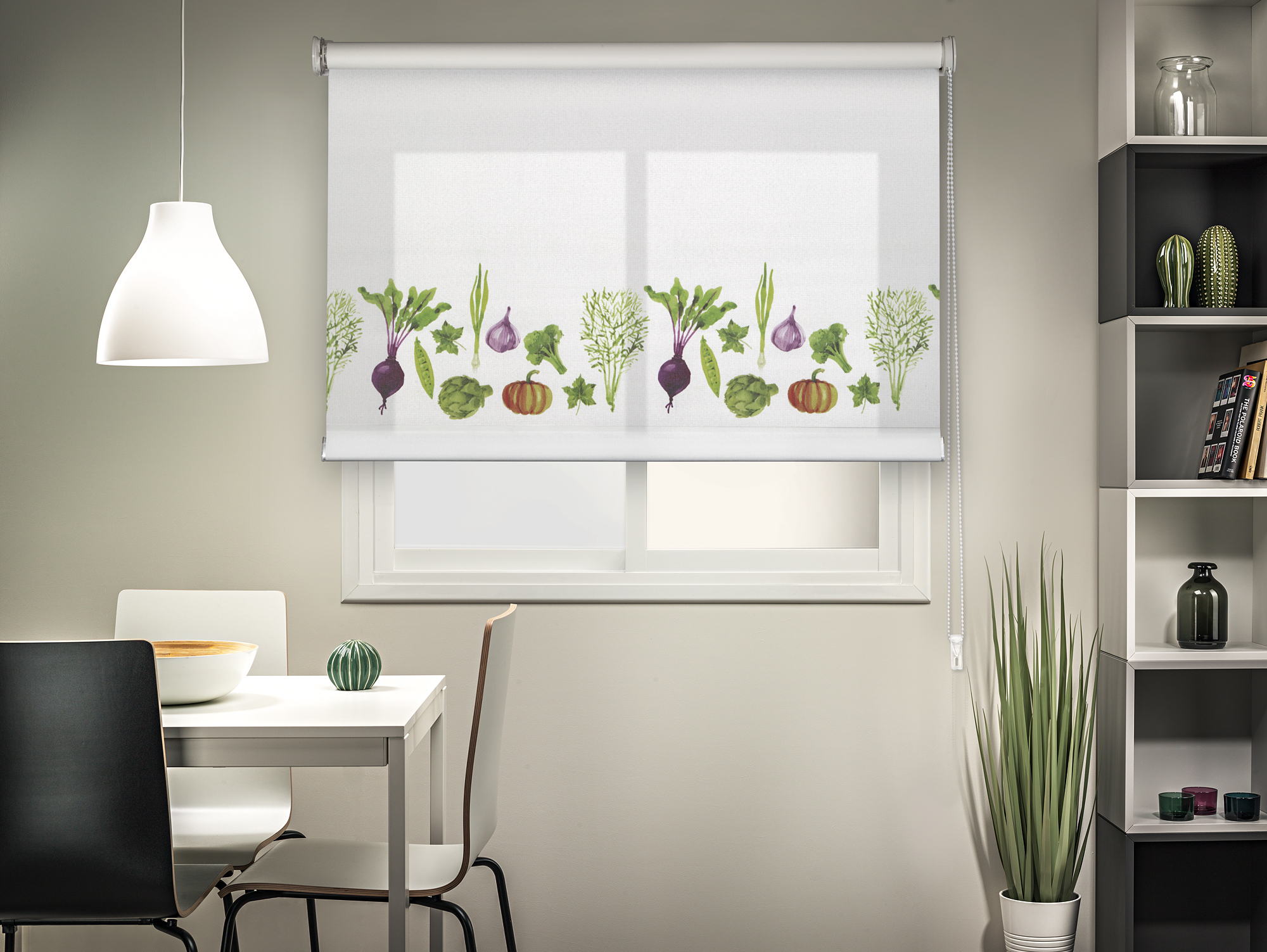 Estor enrollable screen vegetables blanco de 120x190cm