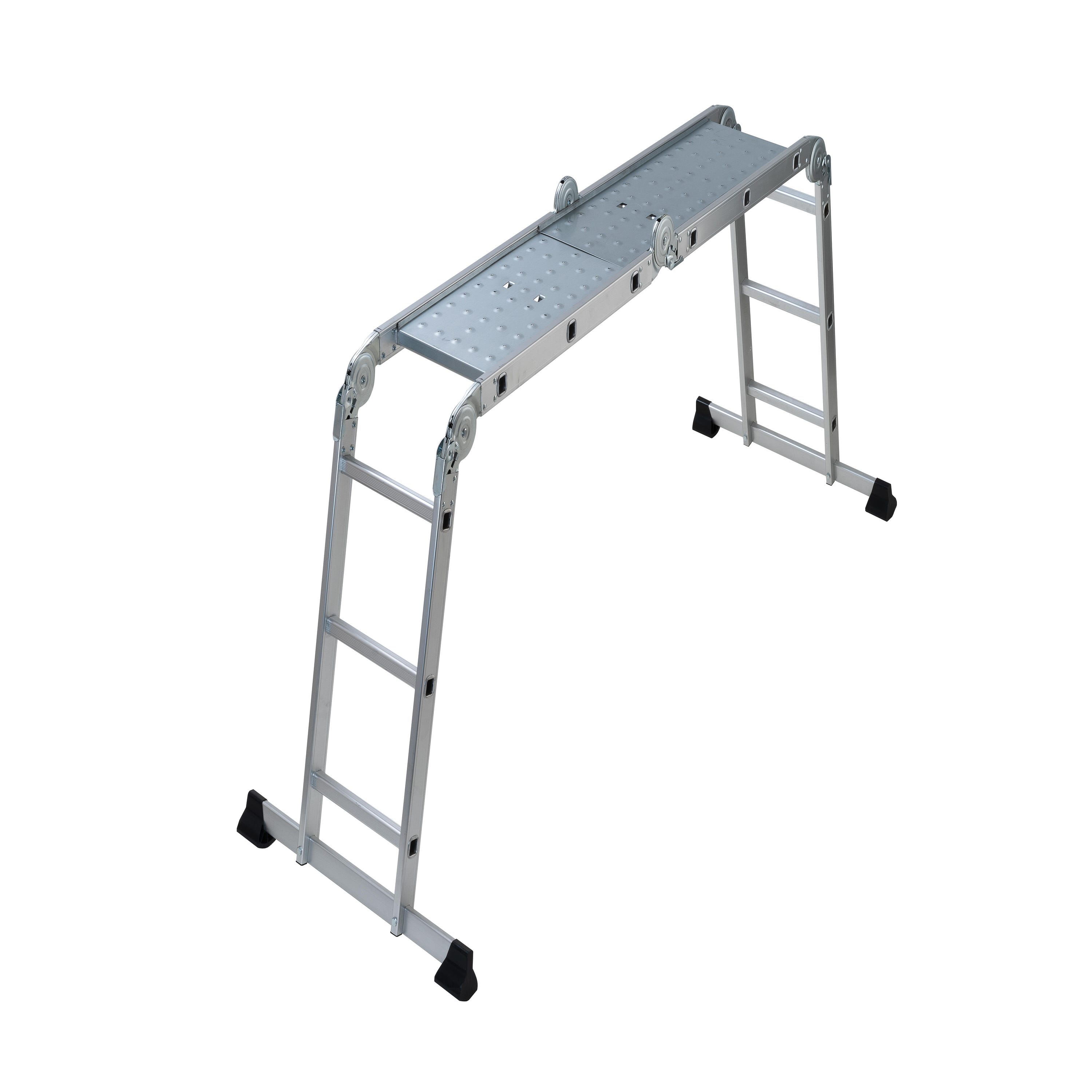 Escalera plegable de aluminio Durhand negro 370x61x11 cm_B72-029