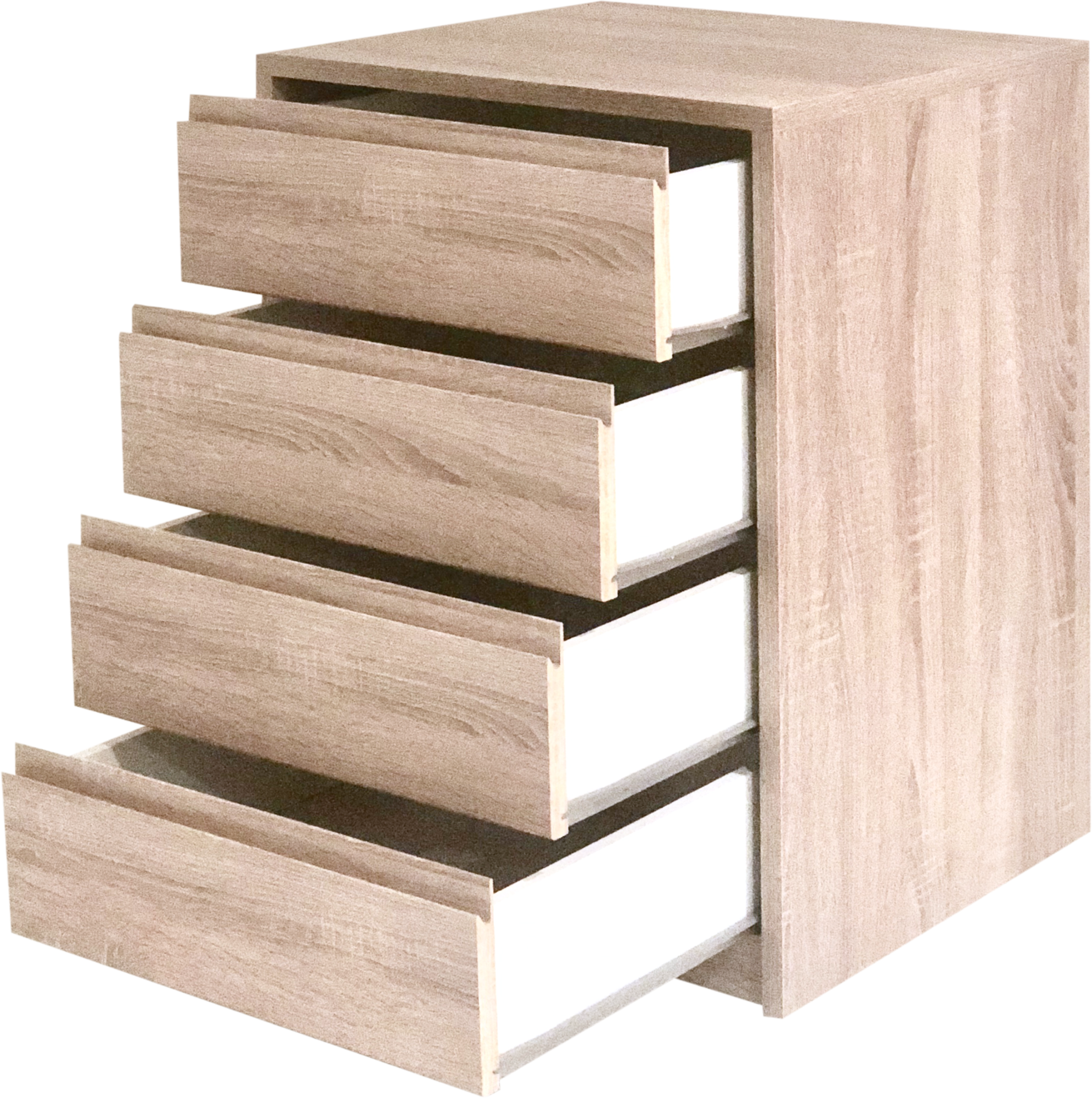 Cajonera 4 cajones Serie Montada roble con uñero 72x50x50cm