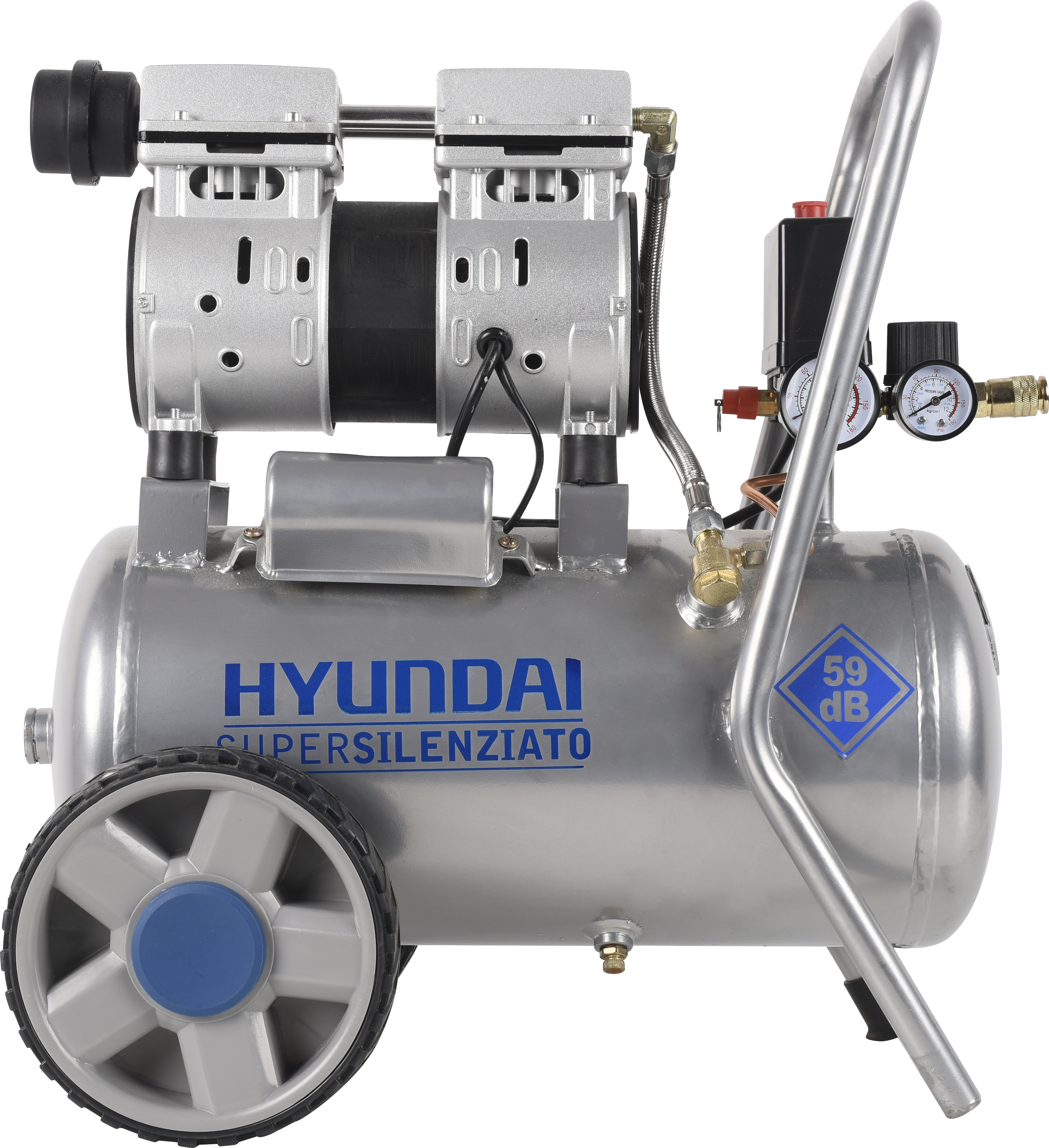 Compresor silencioso hyundai hyac24-1s de 1 cv y 24l de depósito