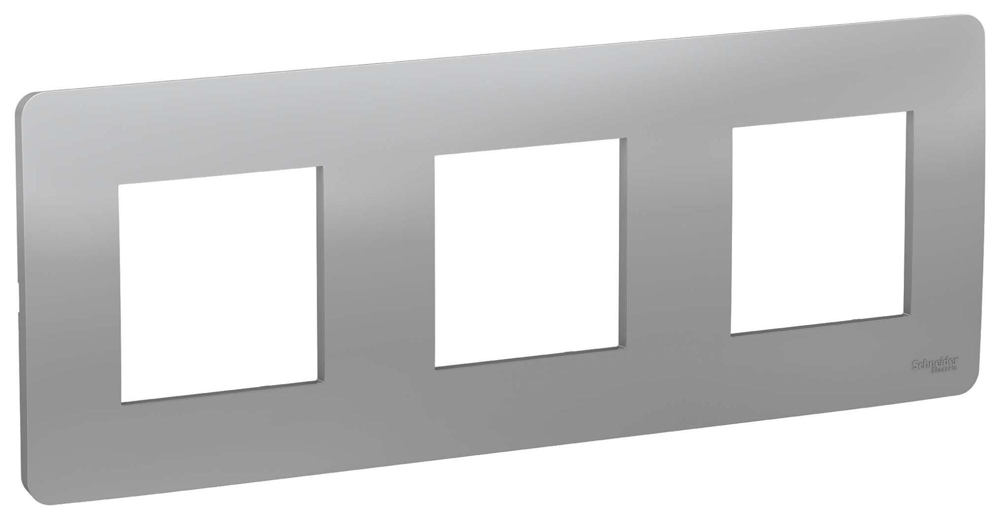 Marco triple schneider new unica studio aluminio