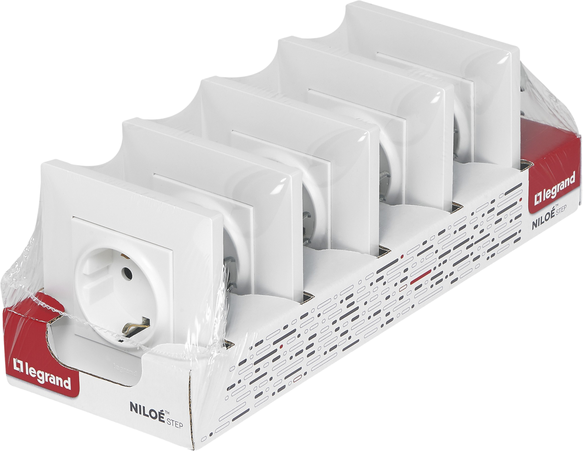 Pack de 5 enchufes legrand niloé step blanco