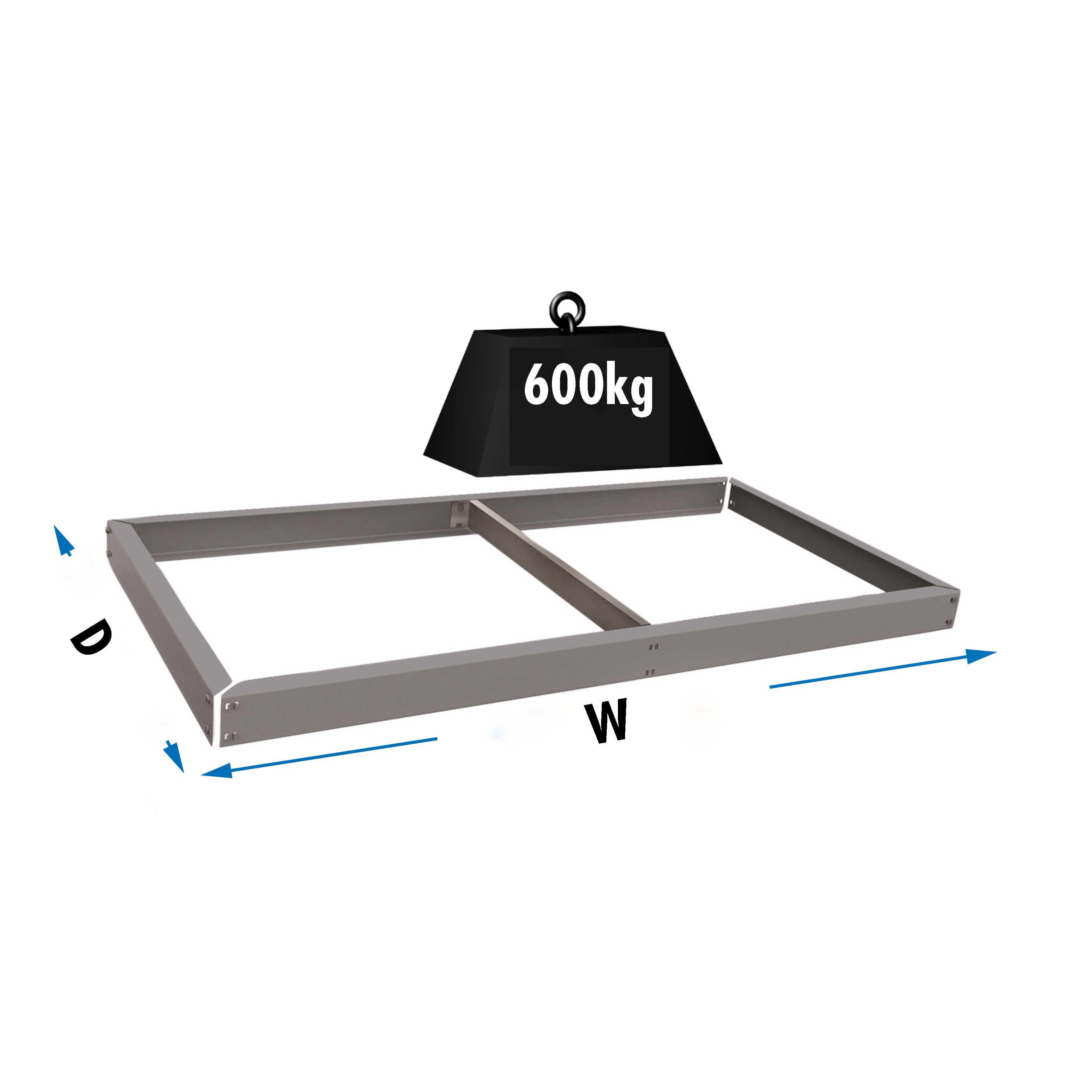 Estantería metálica en kit de acero de 45x150 cm y carga max. 600 kg por balda