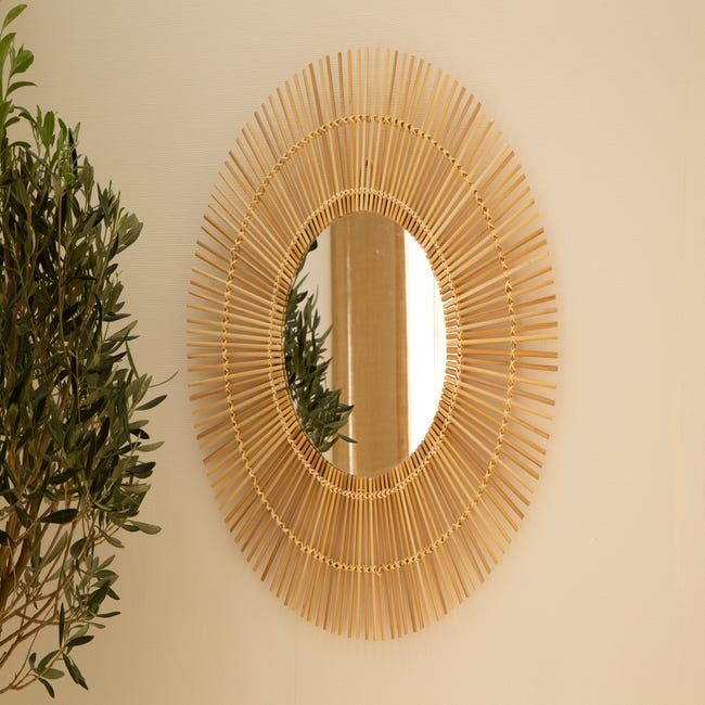 Espejo de Pared Redondo en Bambú Arteaga - Compra Online