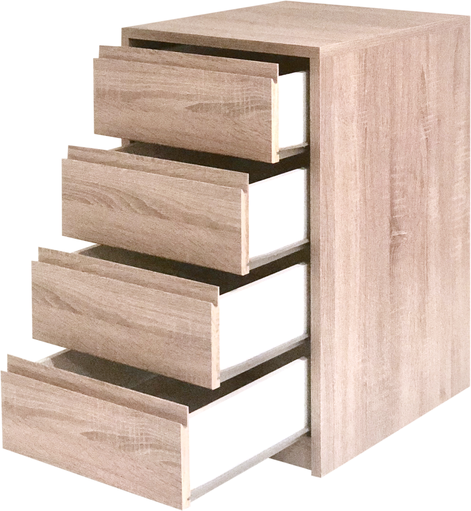 Cajonera 4 cajones Serie Montada roble con uñero 72x40x50cm