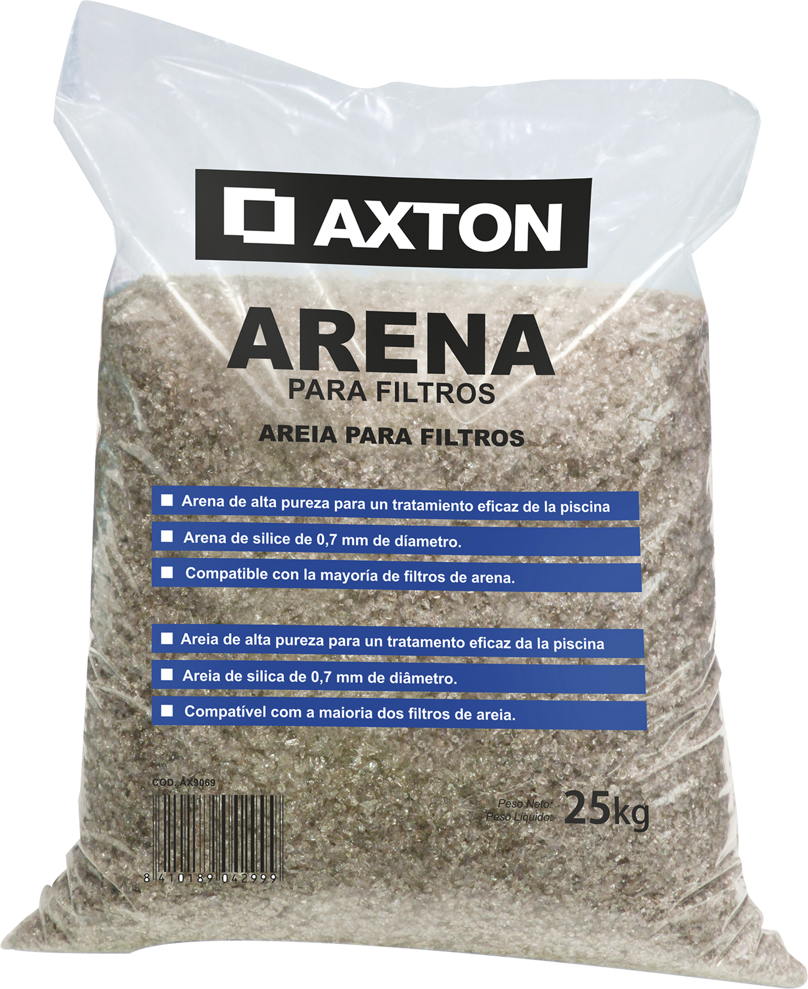 Saco de arena sílice axton 25 kg