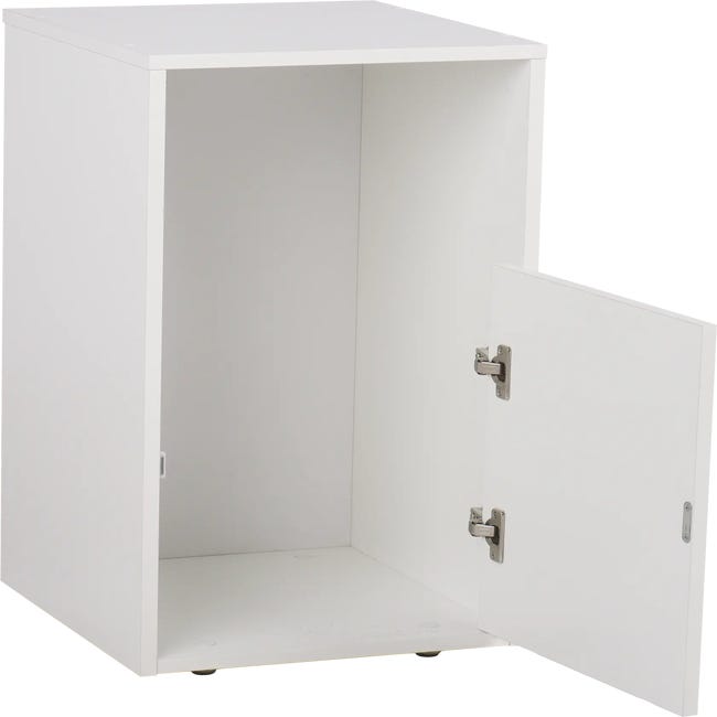 Armario bajo ropa sucia, puerta color blanco de 70x40x42 cm con 1 puerta