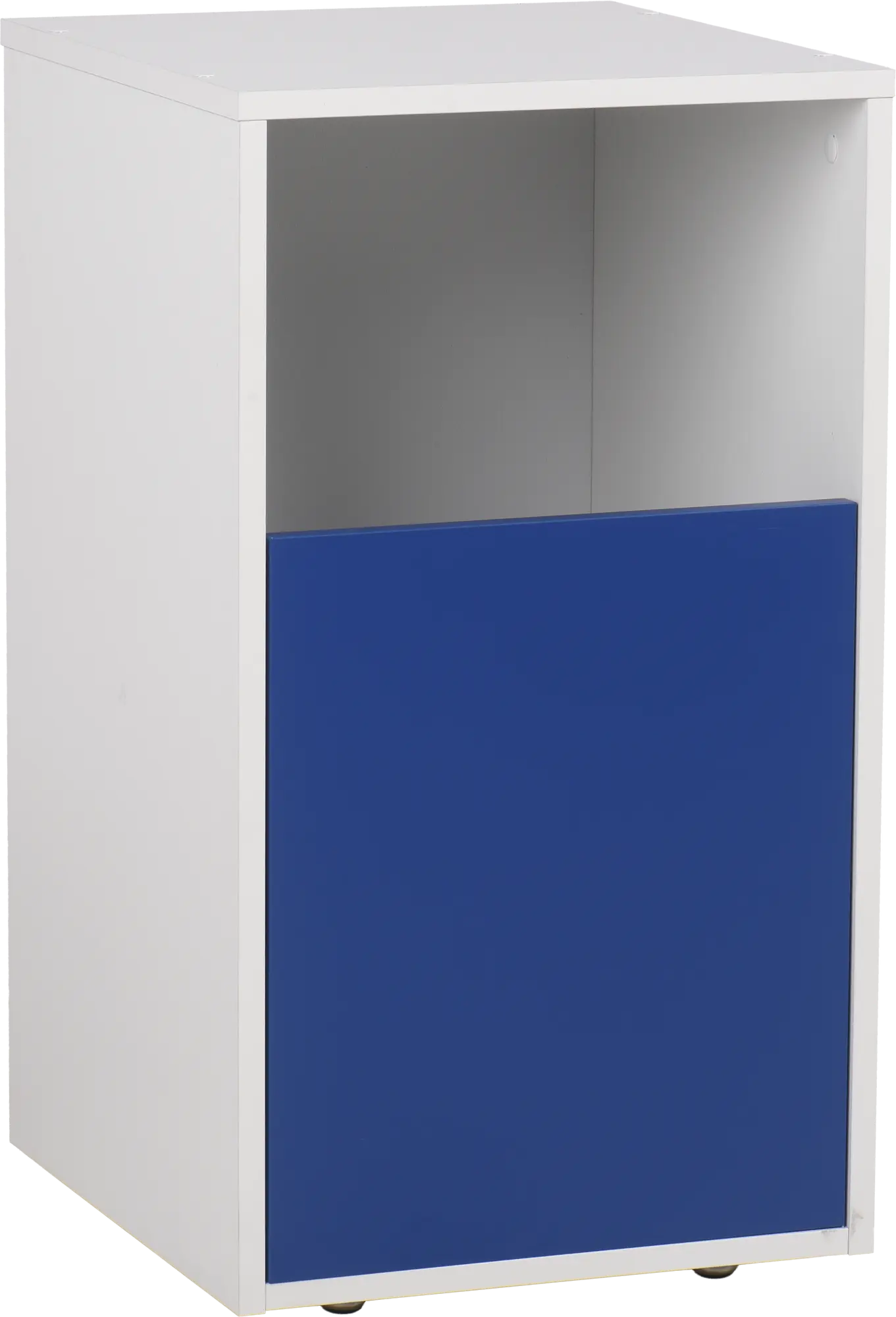 Armario bajo ropa sucia azul de 70x40x42 cm con 1 puertas.