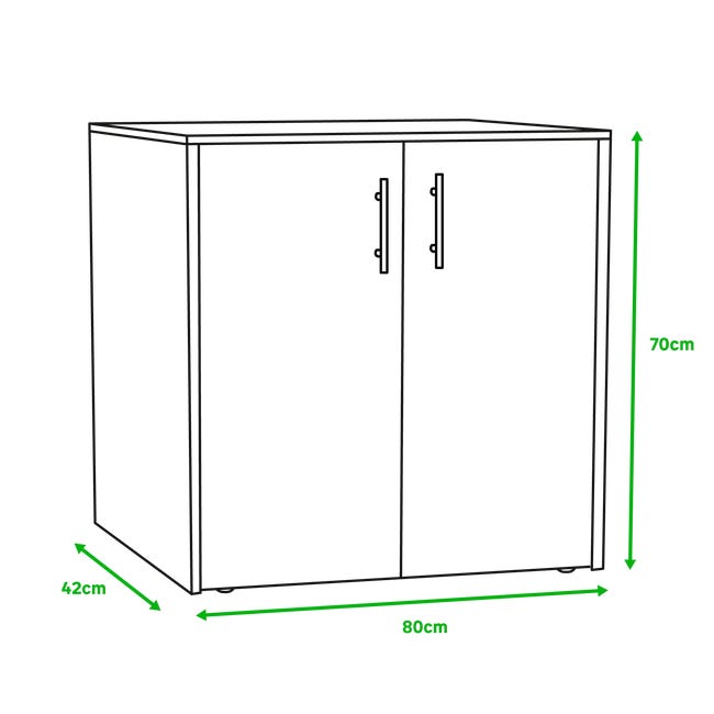 Armario madera en kit en color blanco de 70x80x42 cm con 2 puertas.