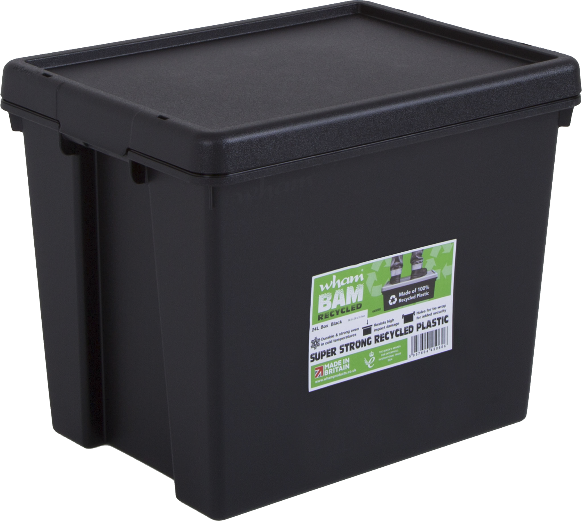 Caja bambox recicable negro 31,5x29x38 cm 24l